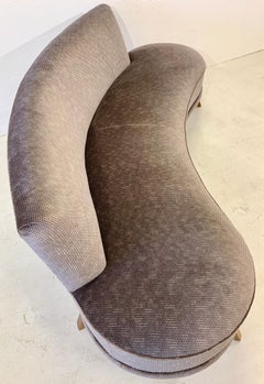 Mid-Century Modern Serpentine Curved Sofa in Italian Design, True Vintage, 1950s