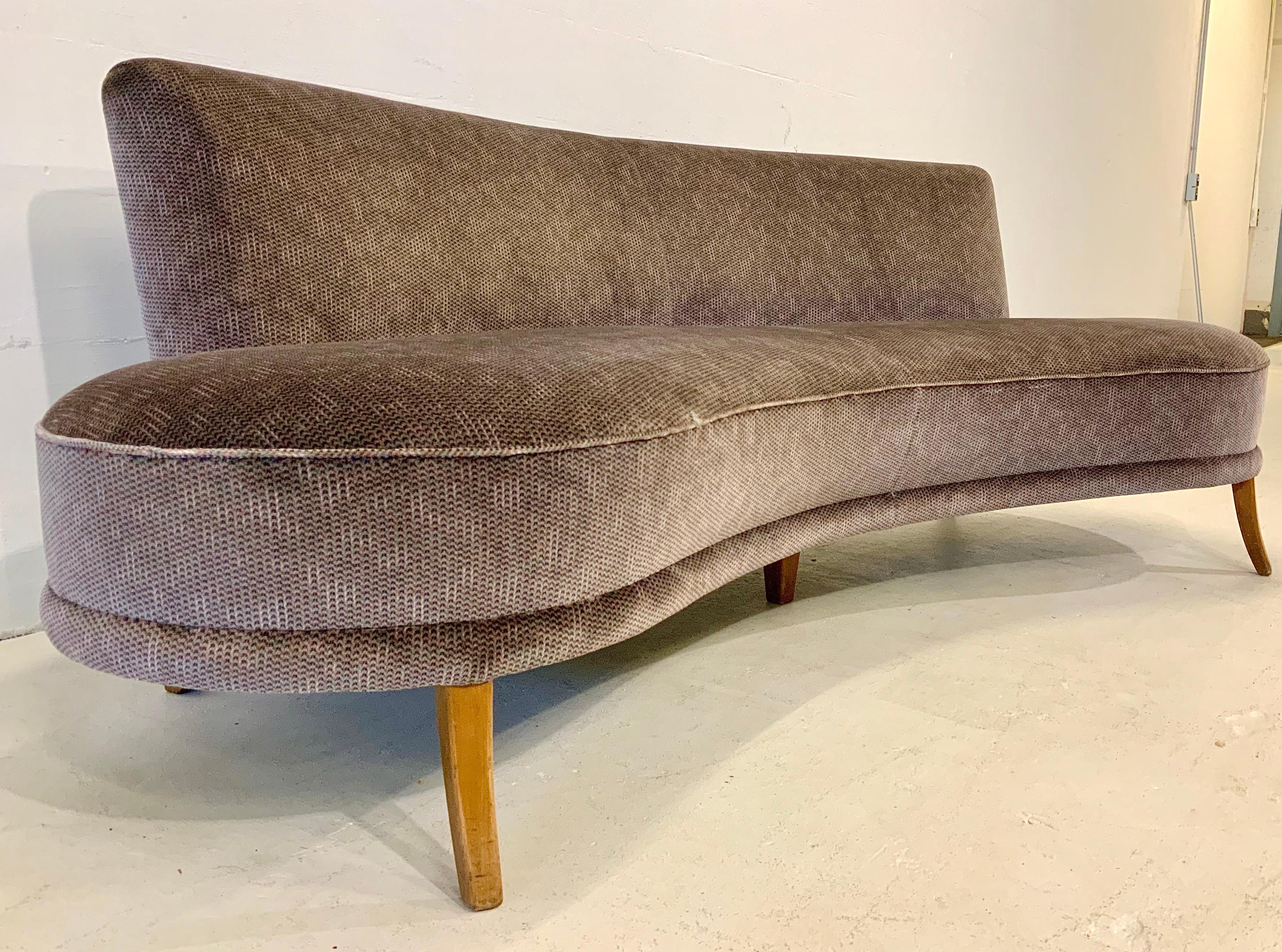 1950s curved sofa
