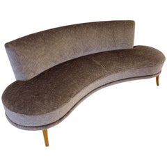 Mid-Century Modern Serpentine Curved Sofa in Italian Design, True Vintage, 1950s