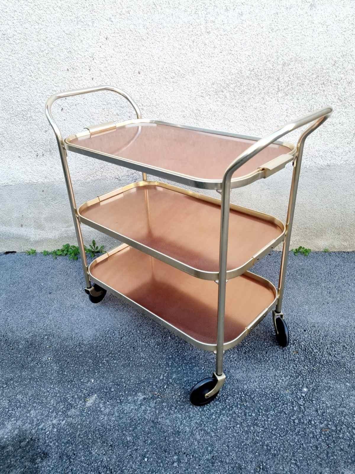 Chariot de service moderne du milieu du siècle Produit par Kaymet, Royaume-Uni, années 60 en vente 4