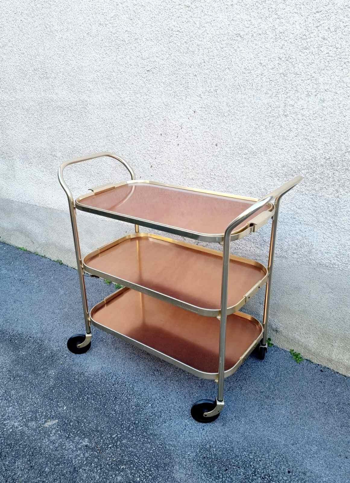 Milieu du XXe siècle Chariot de service moderne du milieu du siècle Produit par Kaymet, Royaume-Uni, années 60 en vente