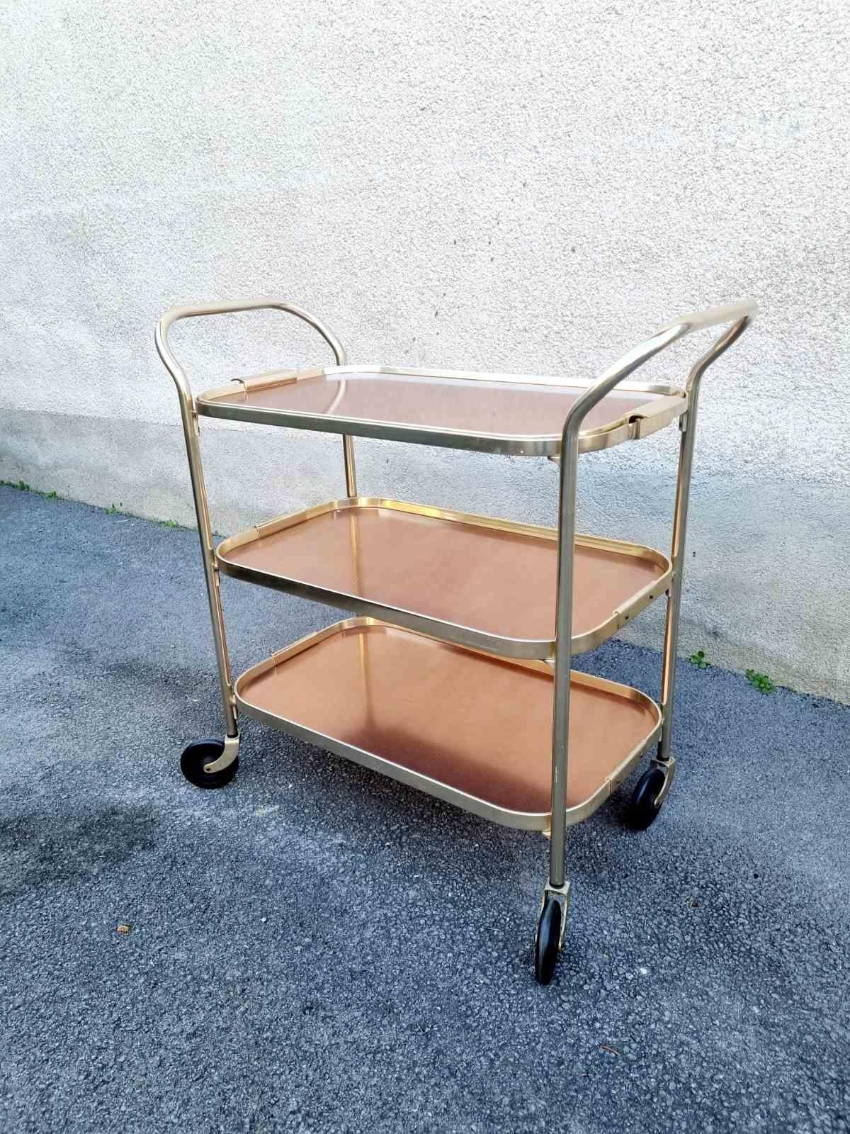 Chariot de service moderne du milieu du siècle Produit par Kaymet, Royaume-Uni, années 60 en vente 1
