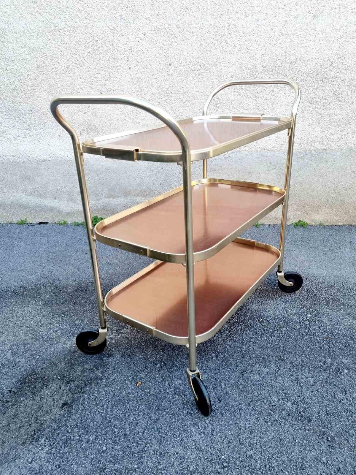 Chariot de service moderne du milieu du siècle Produit par Kaymet, Royaume-Uni, années 60 en vente 2