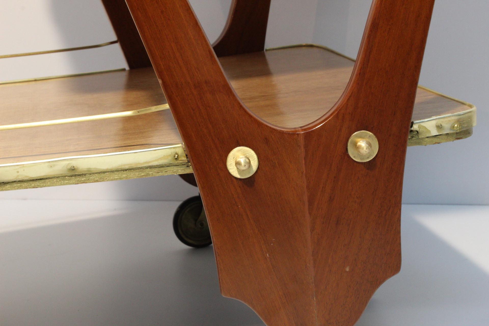 Mid-Century Modern Serving Trolley Bar Cart 5
