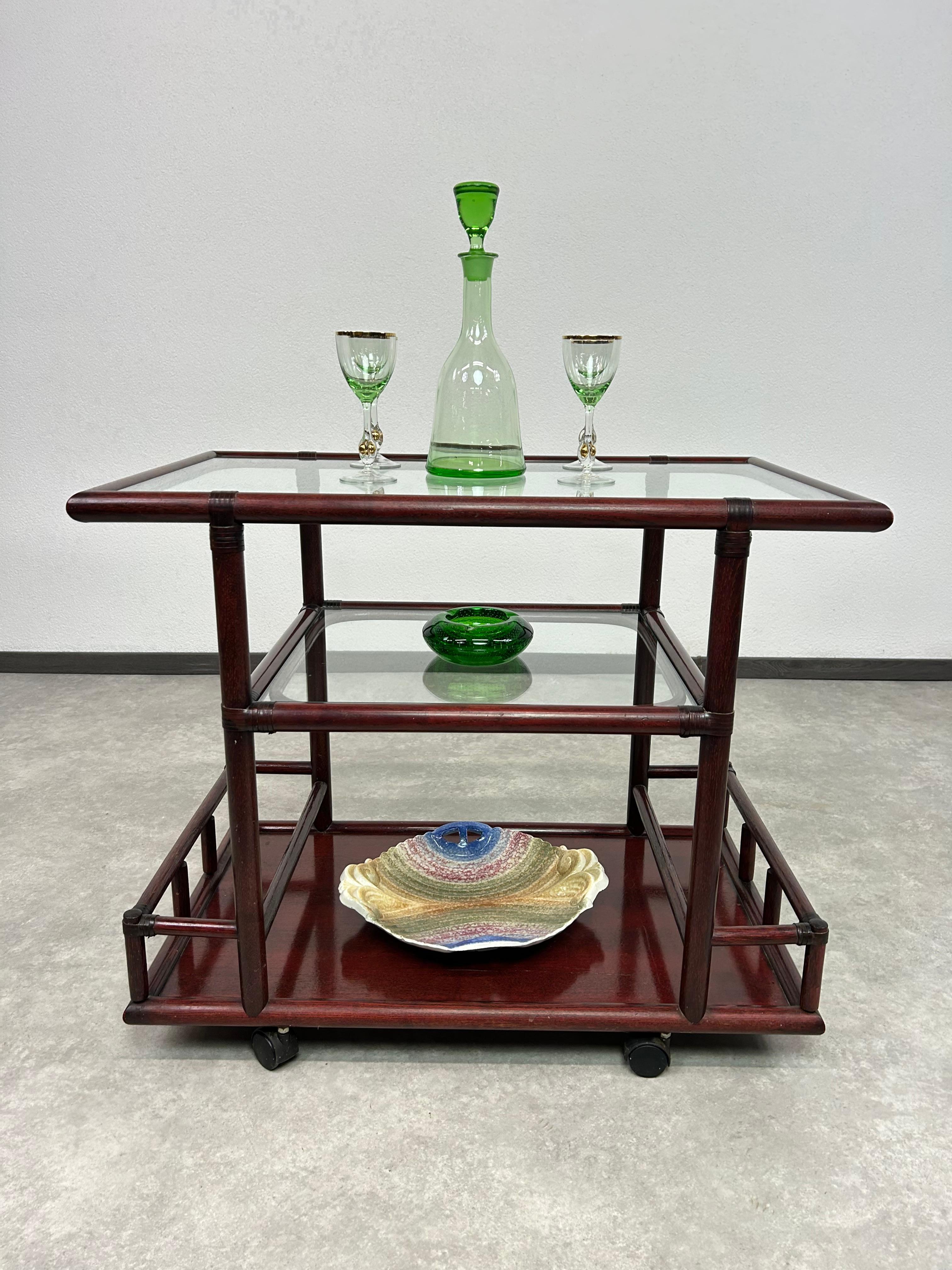 Italian Mid-century modern serving trolley by Gervasoni For Sale