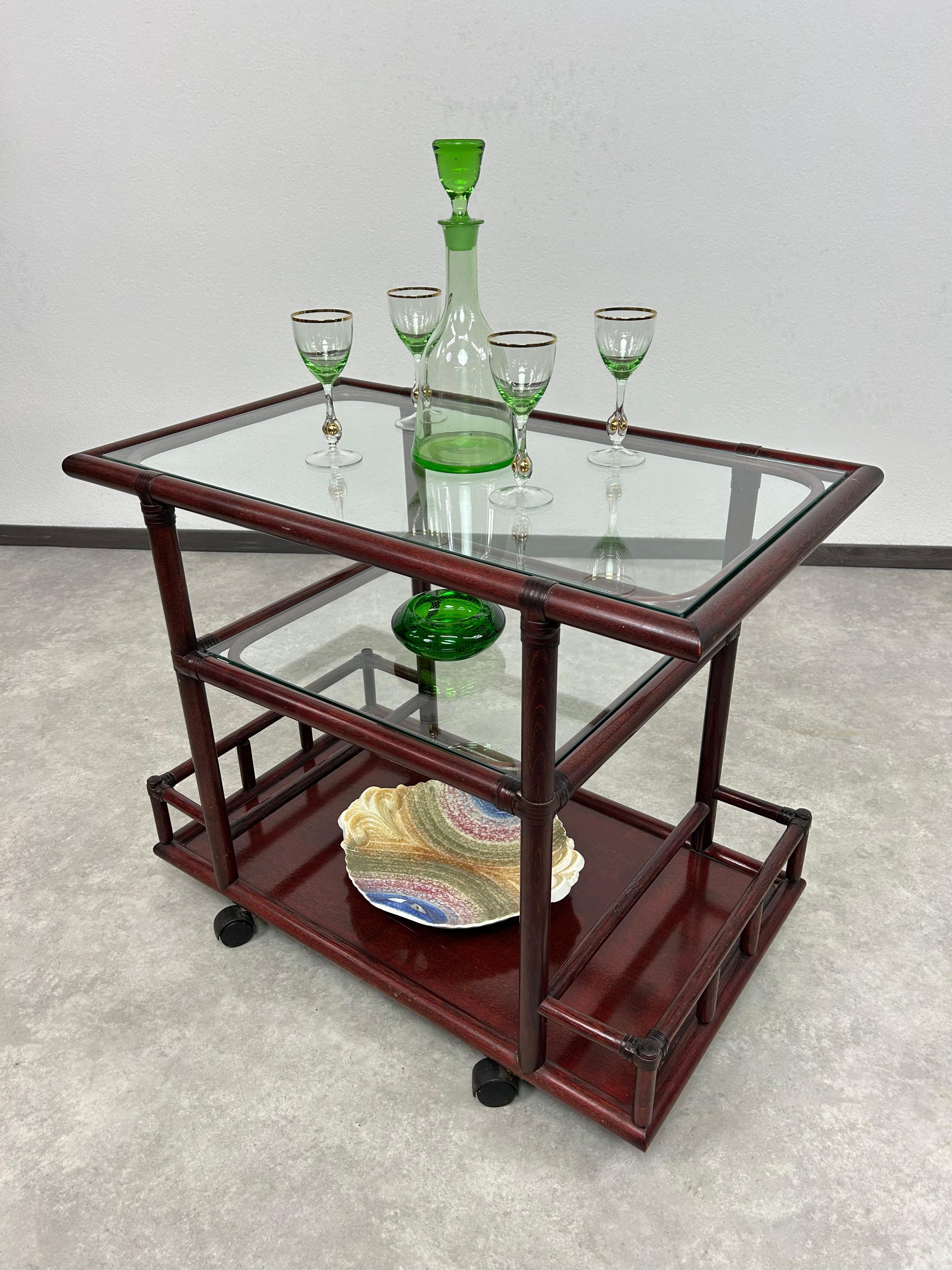 Late 20th Century Mid-century modern serving trolley by Gervasoni For Sale