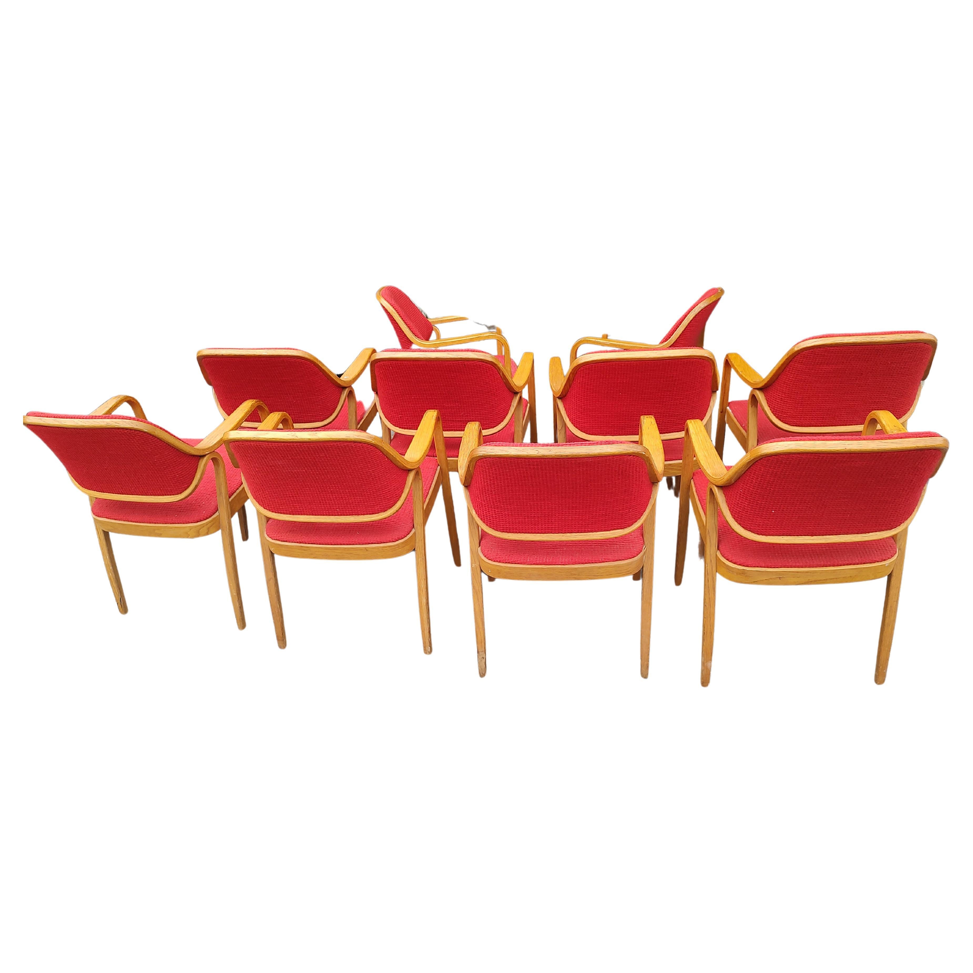 American Mid Century Modern Set 10 Dining Conference Room Chairs Bill Stephens for Knoll  For Sale