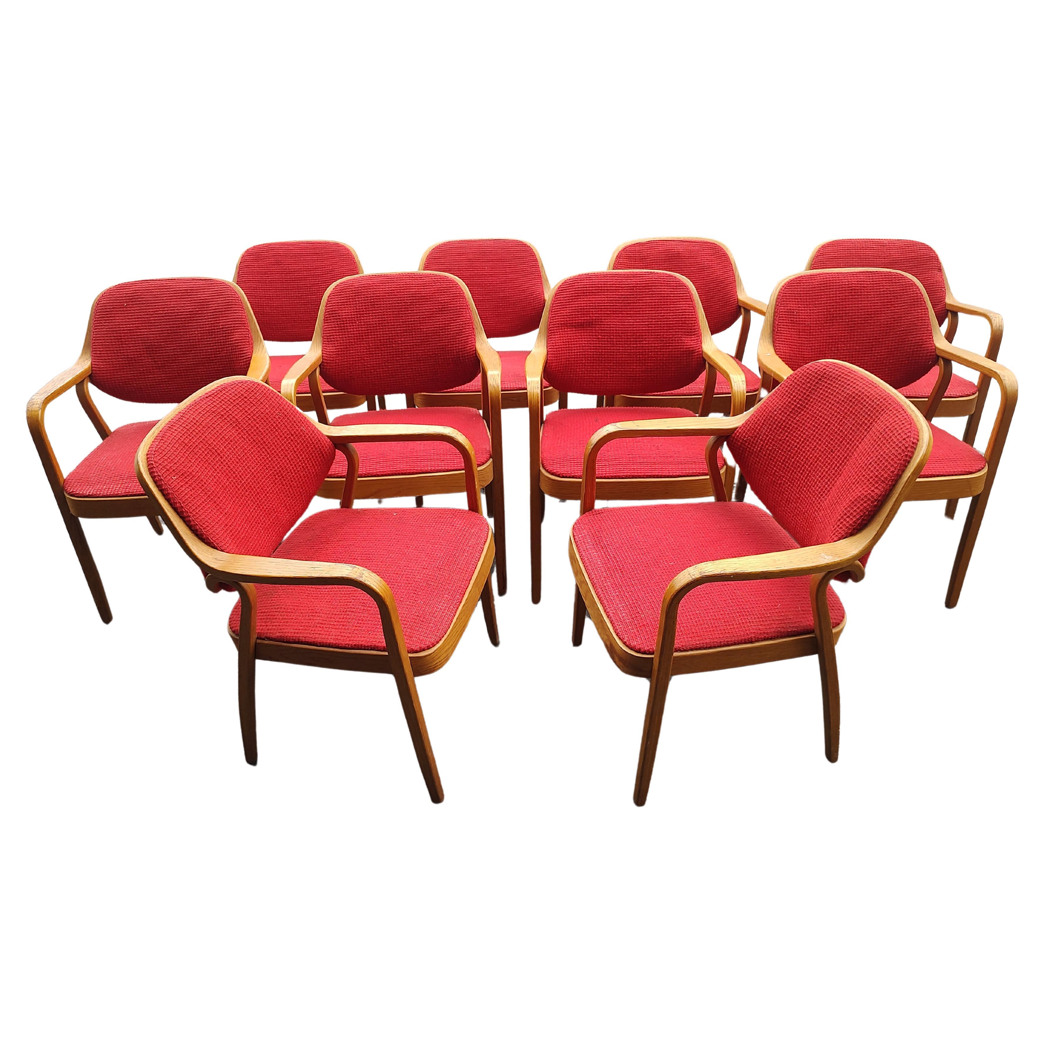 Ensemble moderne de 10 chaises de conférence de salle à manger Bill Stephens pour Knoll  en vente