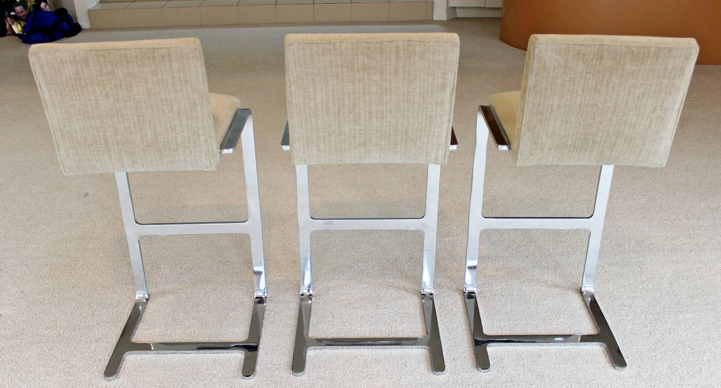 Mid-Century Modern Set of three Mies van der Rohe for Knoll Brno Bar Stools 1