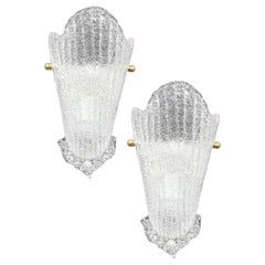 Mid Century Modern Set 4 Italian Murano Art Glass Wall Sconces Barovier & Toso