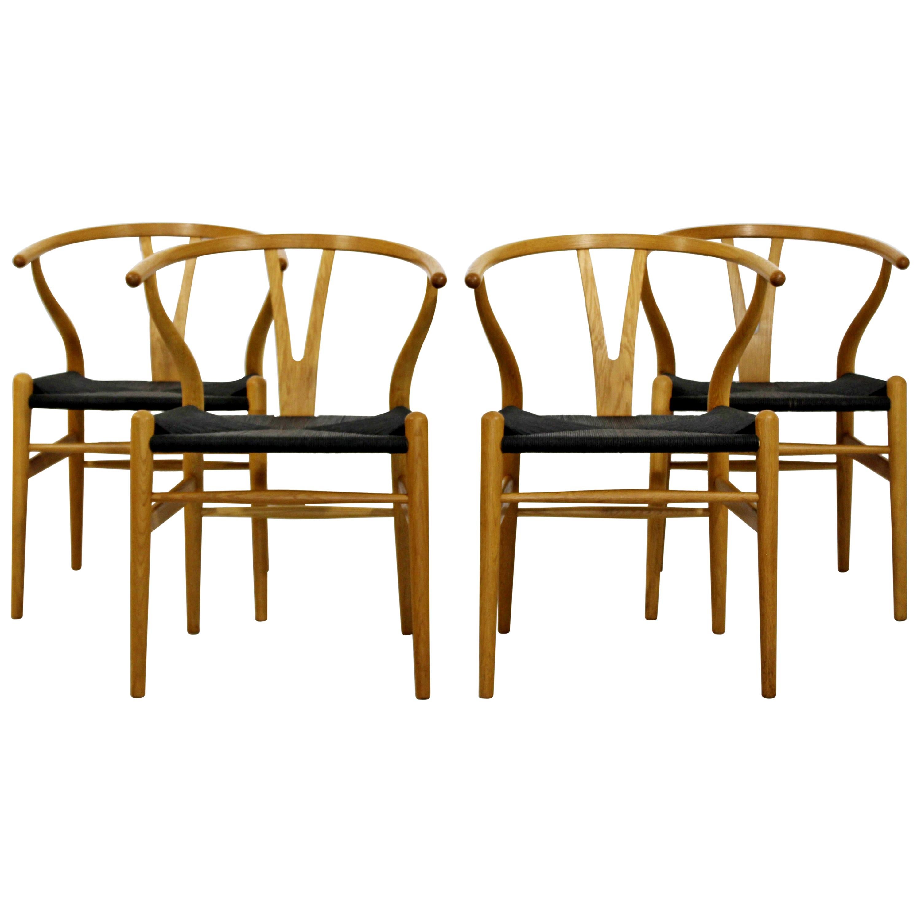Mid-Century Modern Set 4 New Hans Wegner Hansen Wishbone Dining Chairs