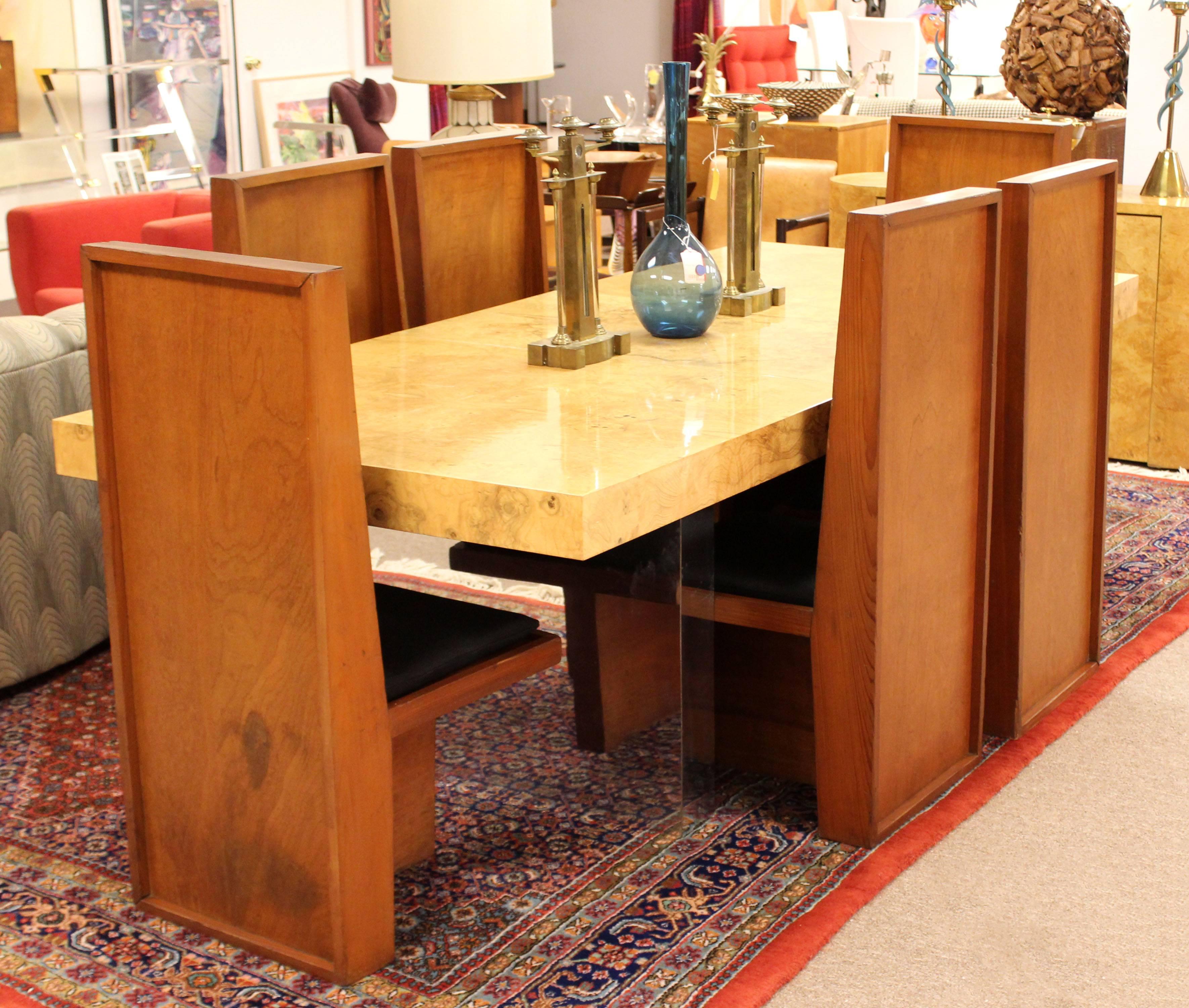 Mid-Century Modern Set of Six High Back Frank Lloyd Wright Style Dining Chairs 1