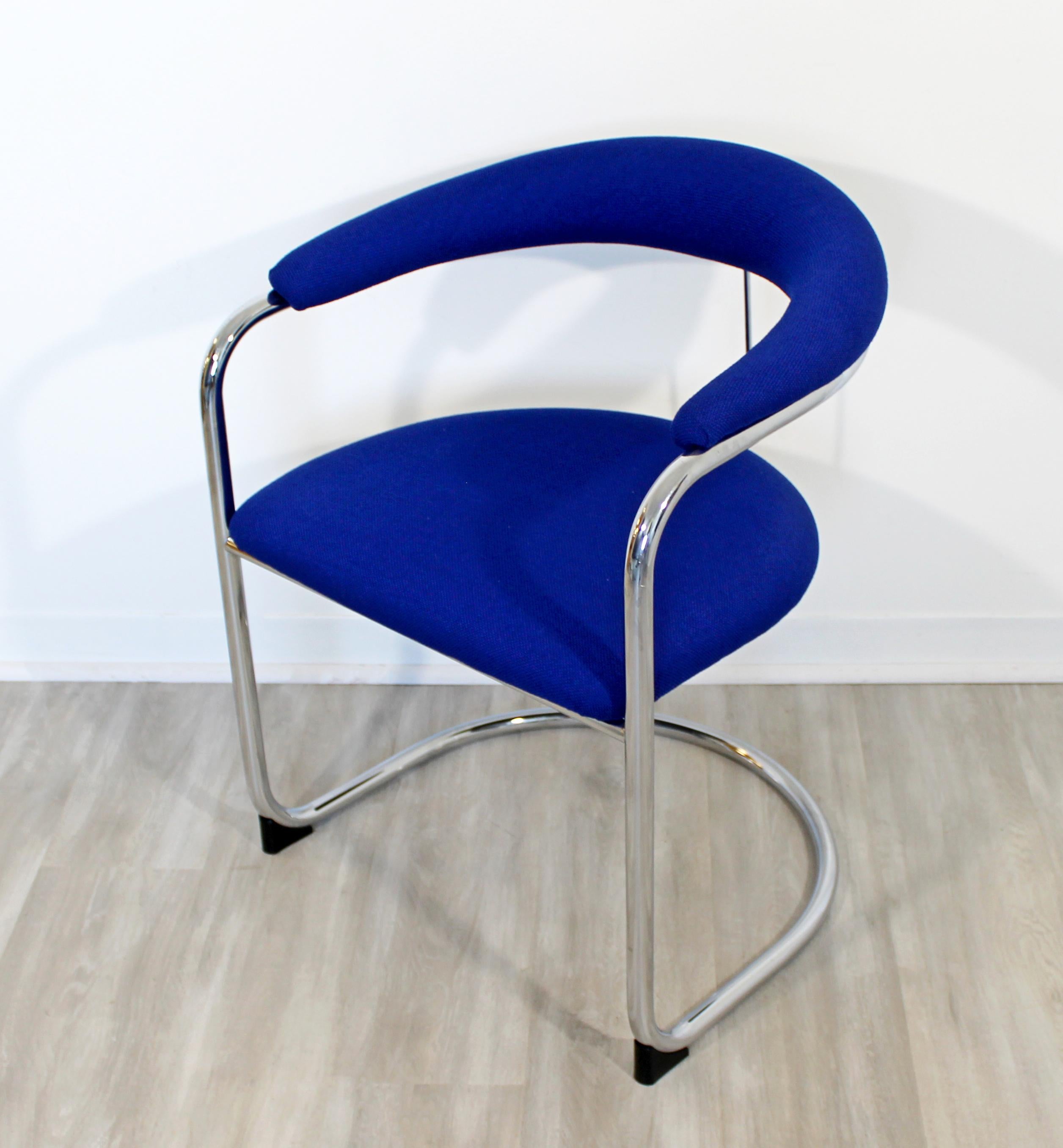 American Mid-Century Modern Set 8 Chrome Dining Armchairs Lorenz Thonet 1970s Model SS33