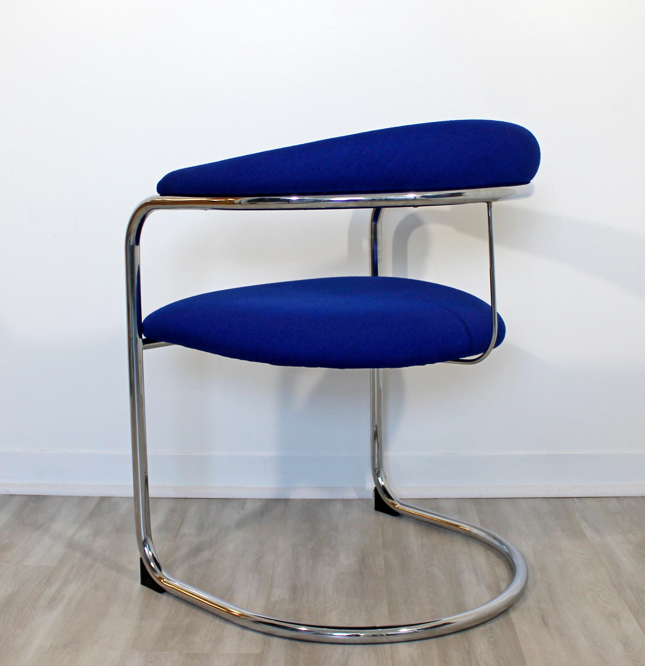 Late 20th Century Mid-Century Modern Set 8 Chrome Dining Armchairs Lorenz Thonet 1970s Model SS33