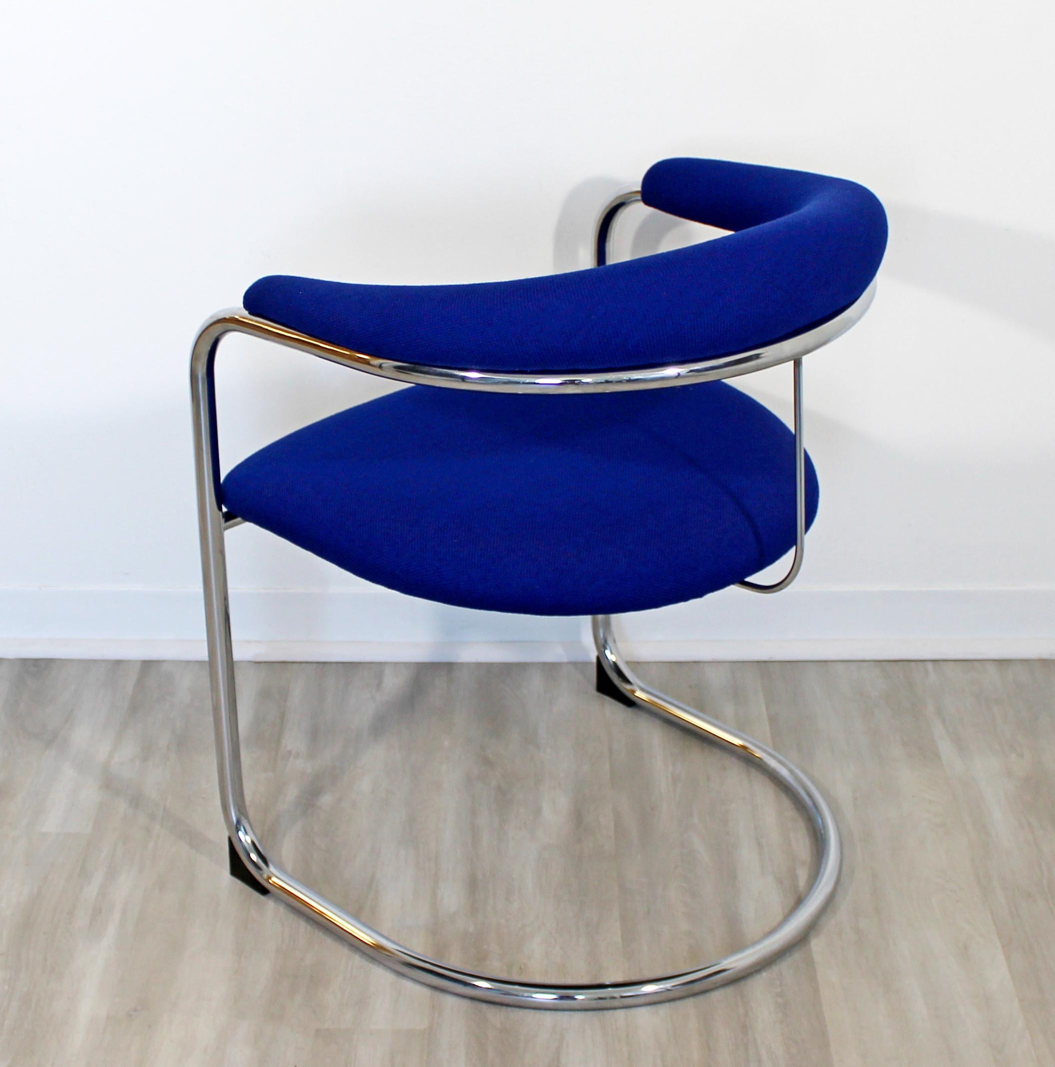 Mid-Century Modern Set 8 Chrome Dining Armchairs Lorenz Thonet 1970s Model SS33 1