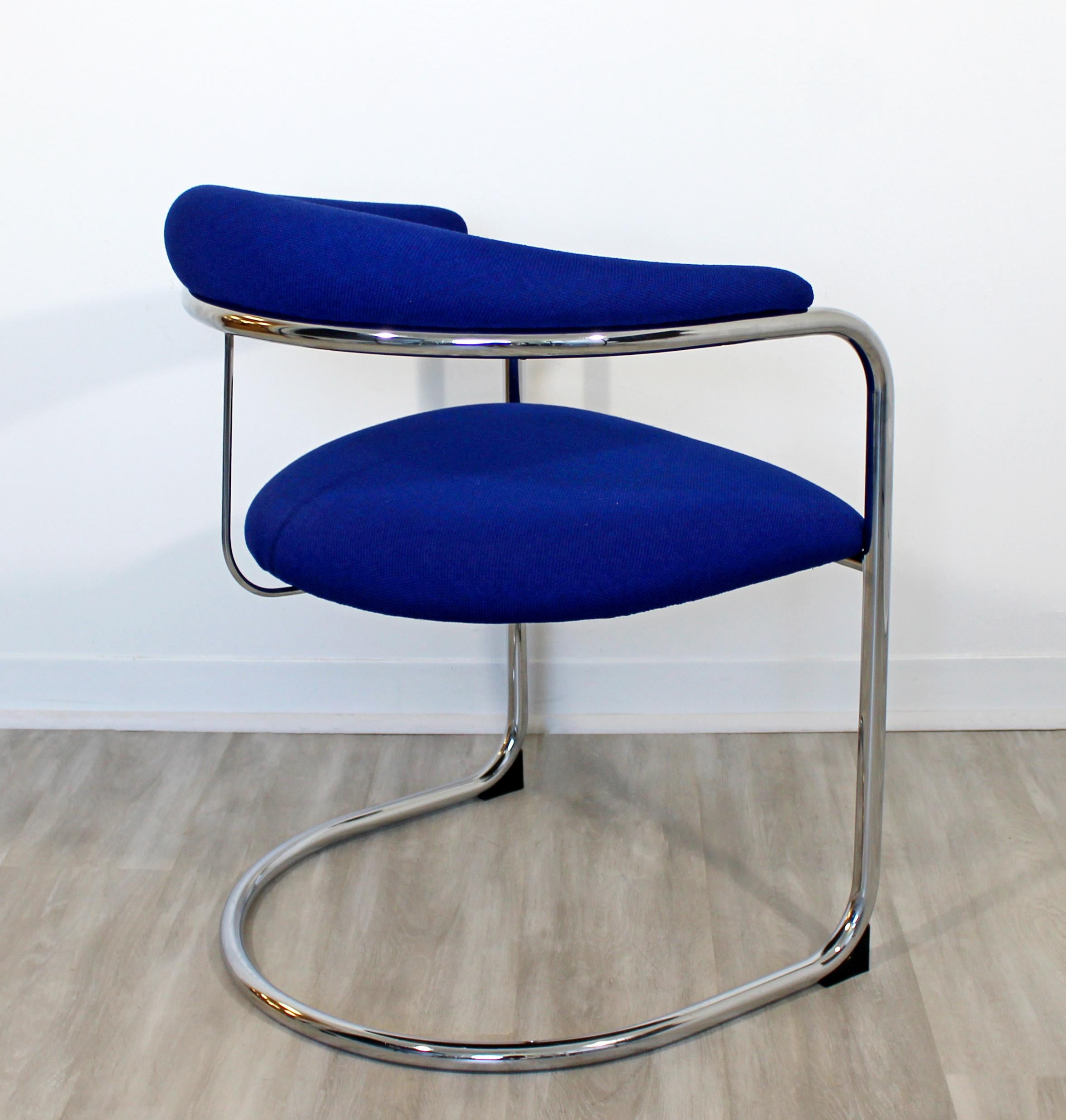 Mid-Century Modern Set 8 Chrome Dining Armchairs Lorenz Thonet 1970s Model SS33 3