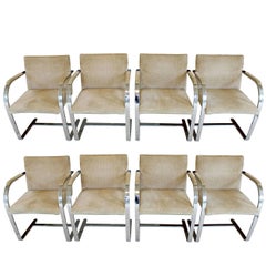 Mid-Century Modern Set of Eight Mies van der Rohe Knoll Brno Dining Chairs 1960s