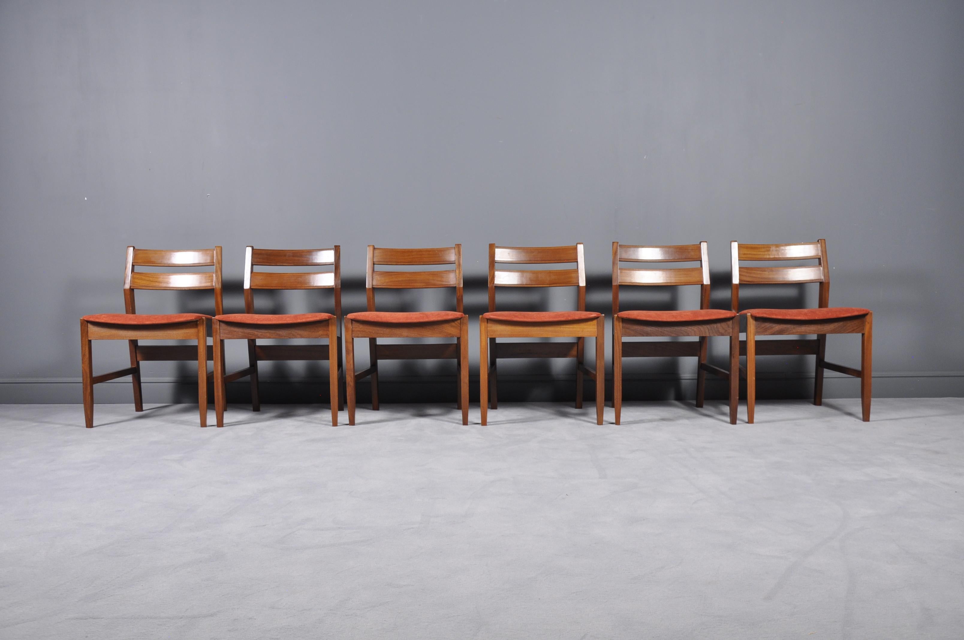 Mid Century Modern Set-Folding Dining Table and Six Chairs, 1960s 4