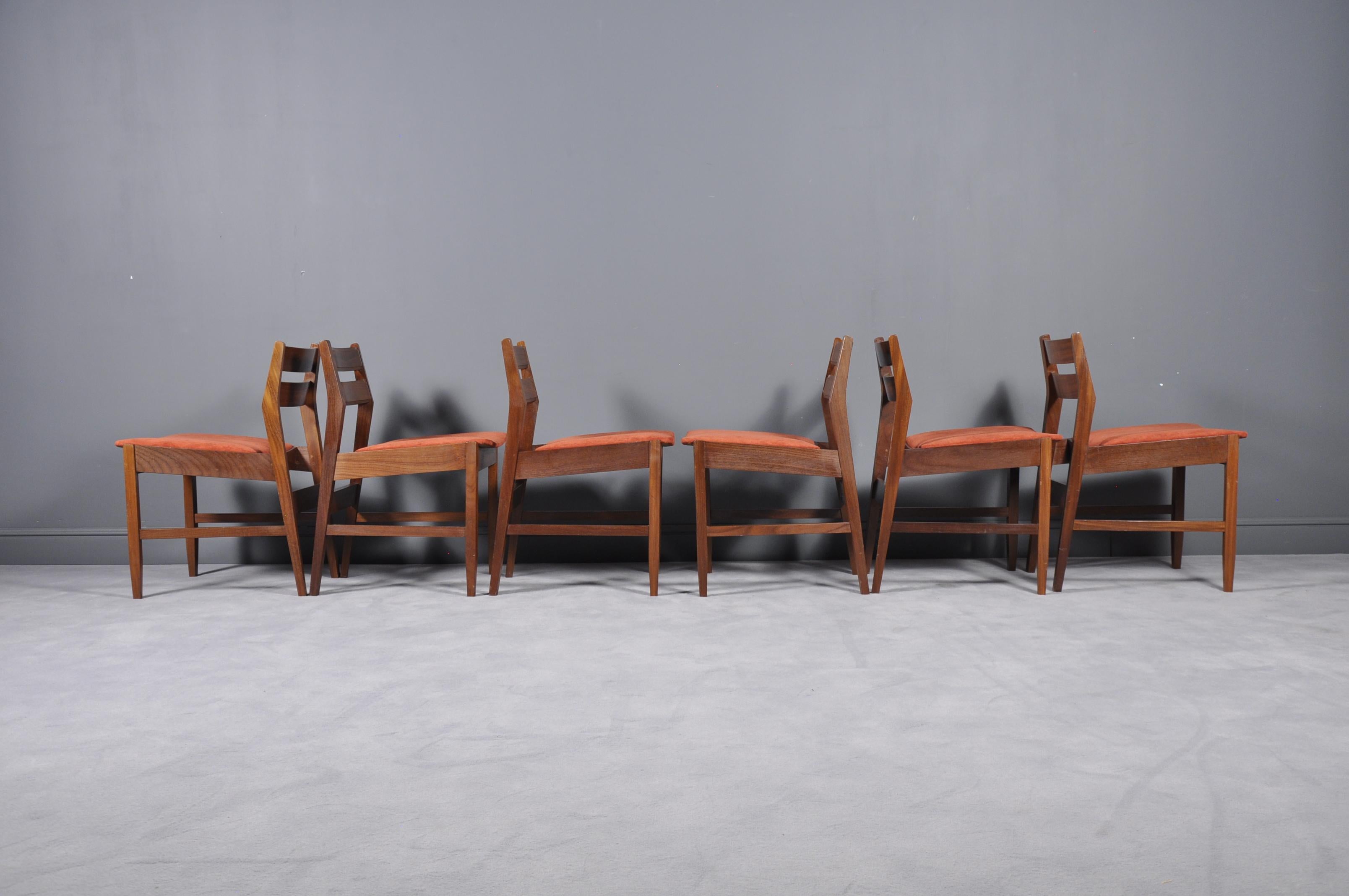 Mid Century Modern Set-Folding Dining Table and Six Chairs, 1960s 5