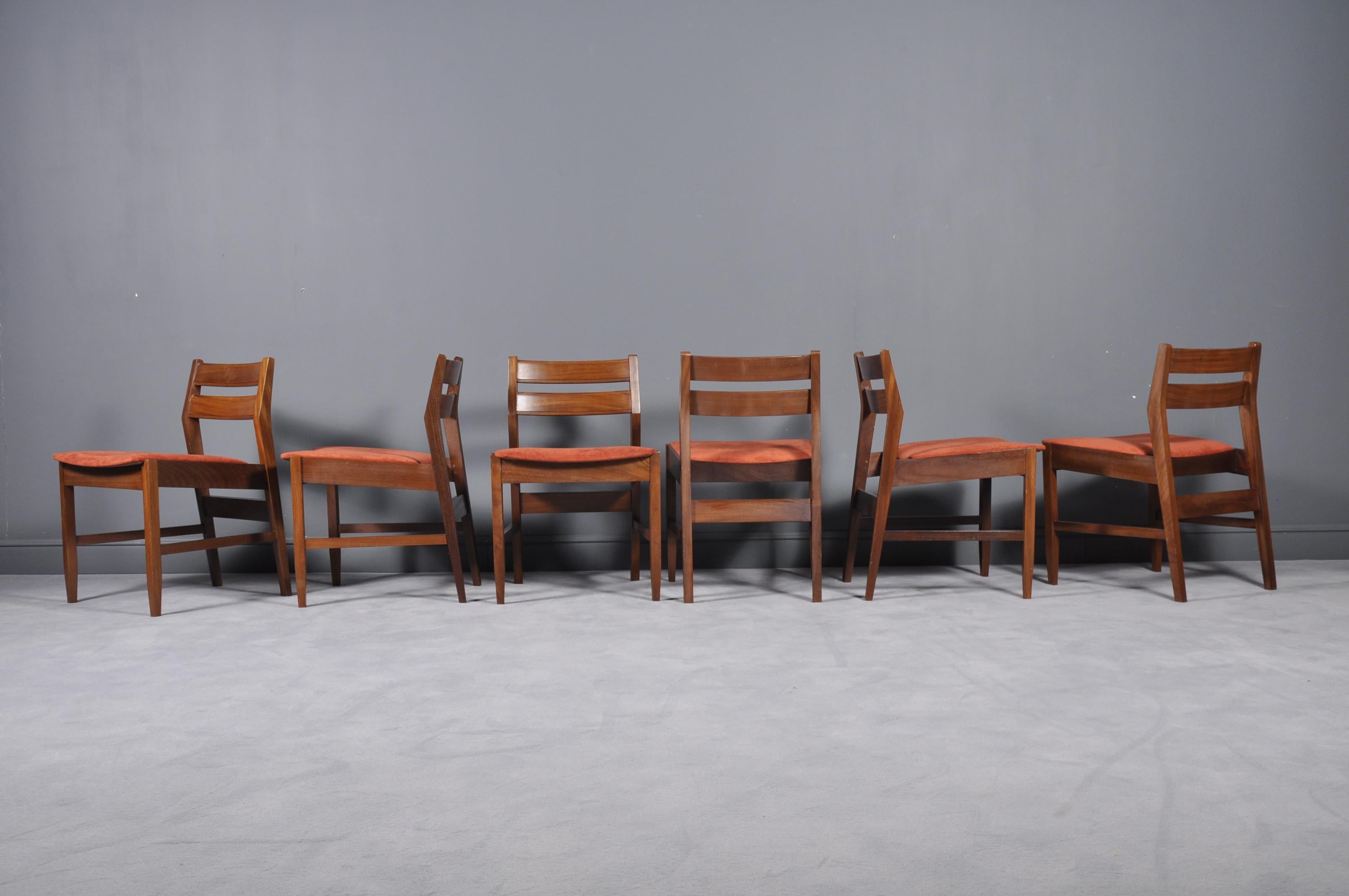Mid Century Modern Set-Folding Dining Table and Six Chairs, 1960s 6