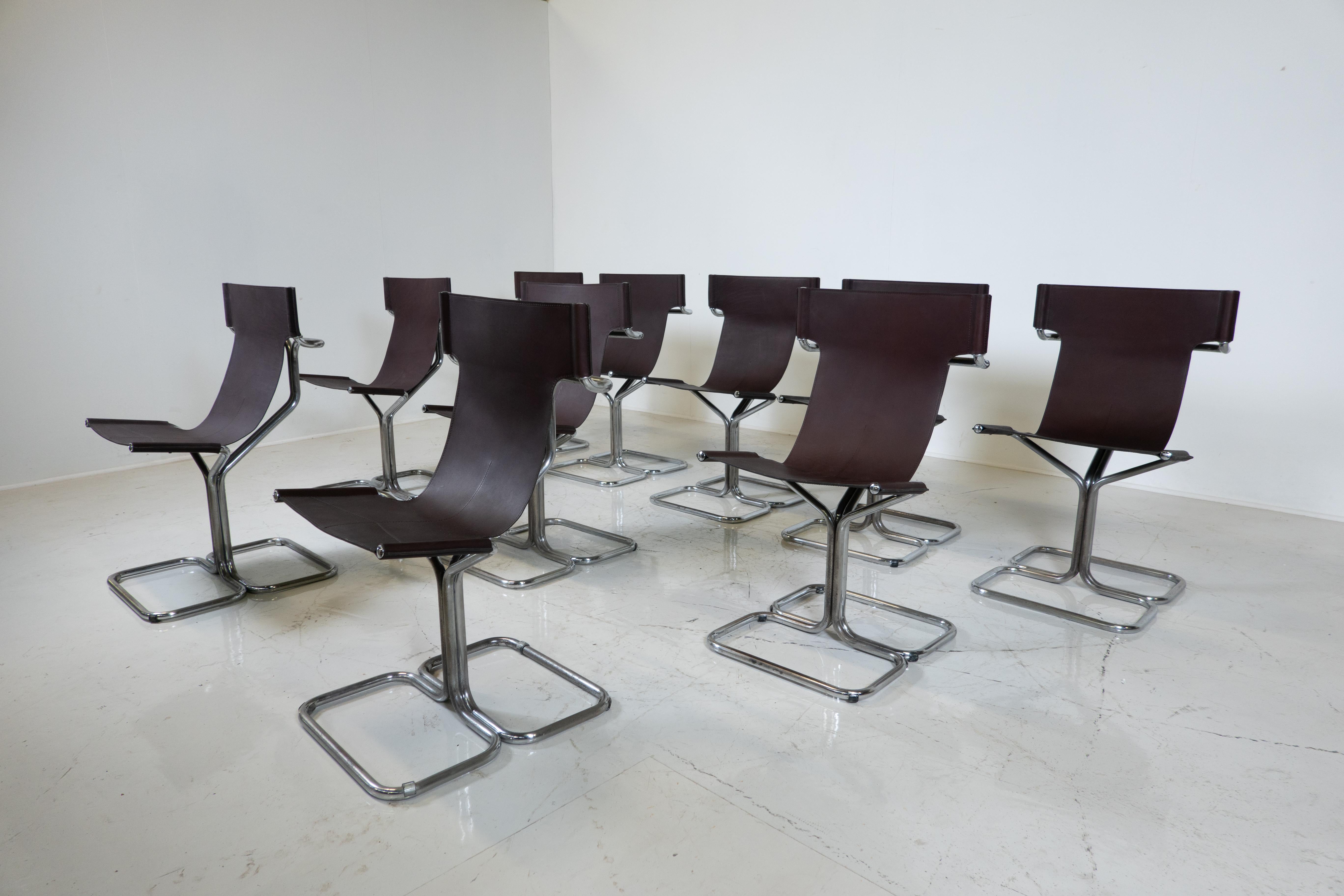 Moderner Satz von 10 „Topos“-Stühlen aus der Mitte des Jahrhunderts von Gruppo DAM für Busnelli, 1970er Jahre im Angebot 6