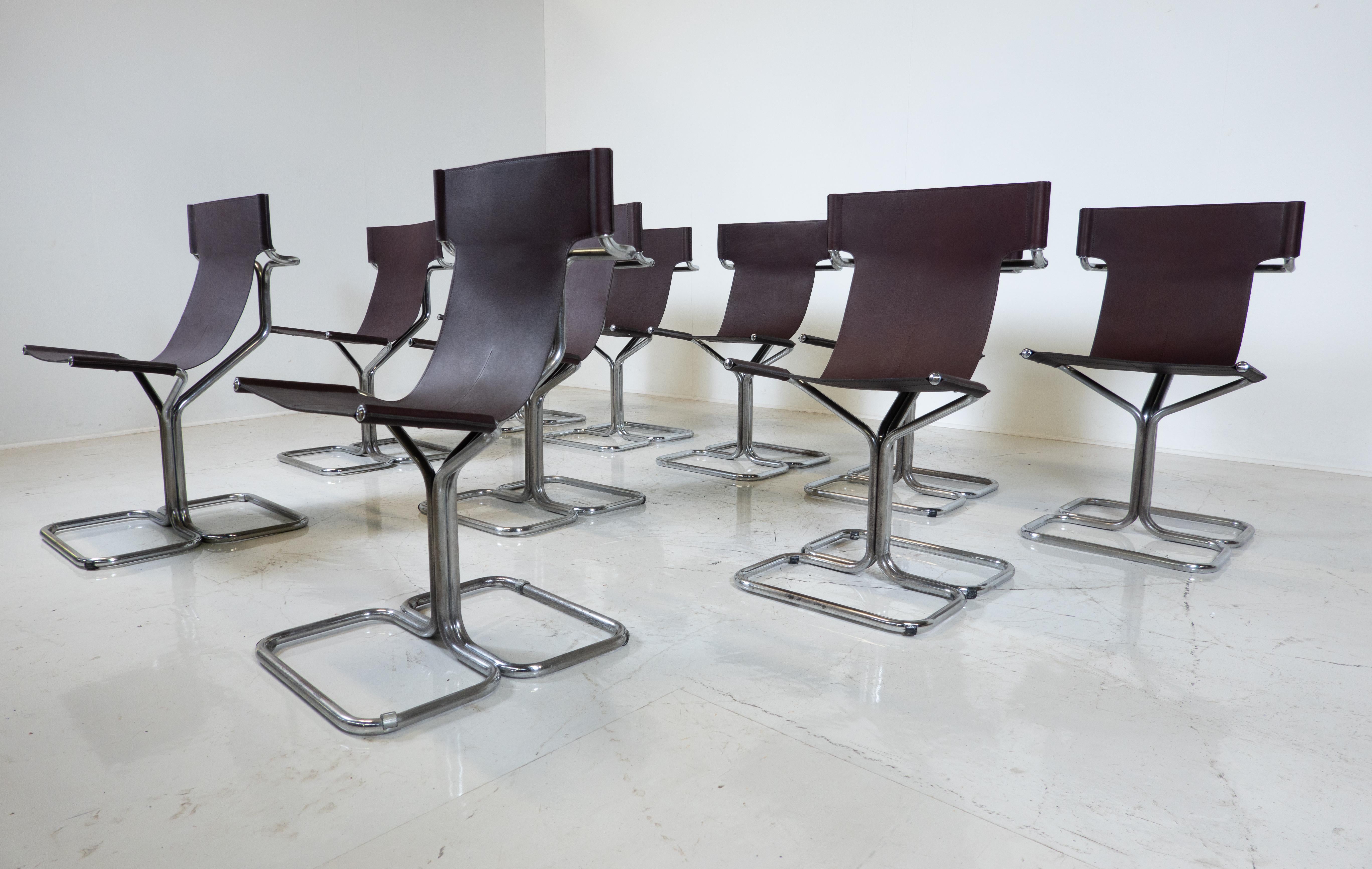Mid-Century Modern Set of 10 'Topos' Chairs by Gruppo DAM for Busnelli, 1970s For Sale 7