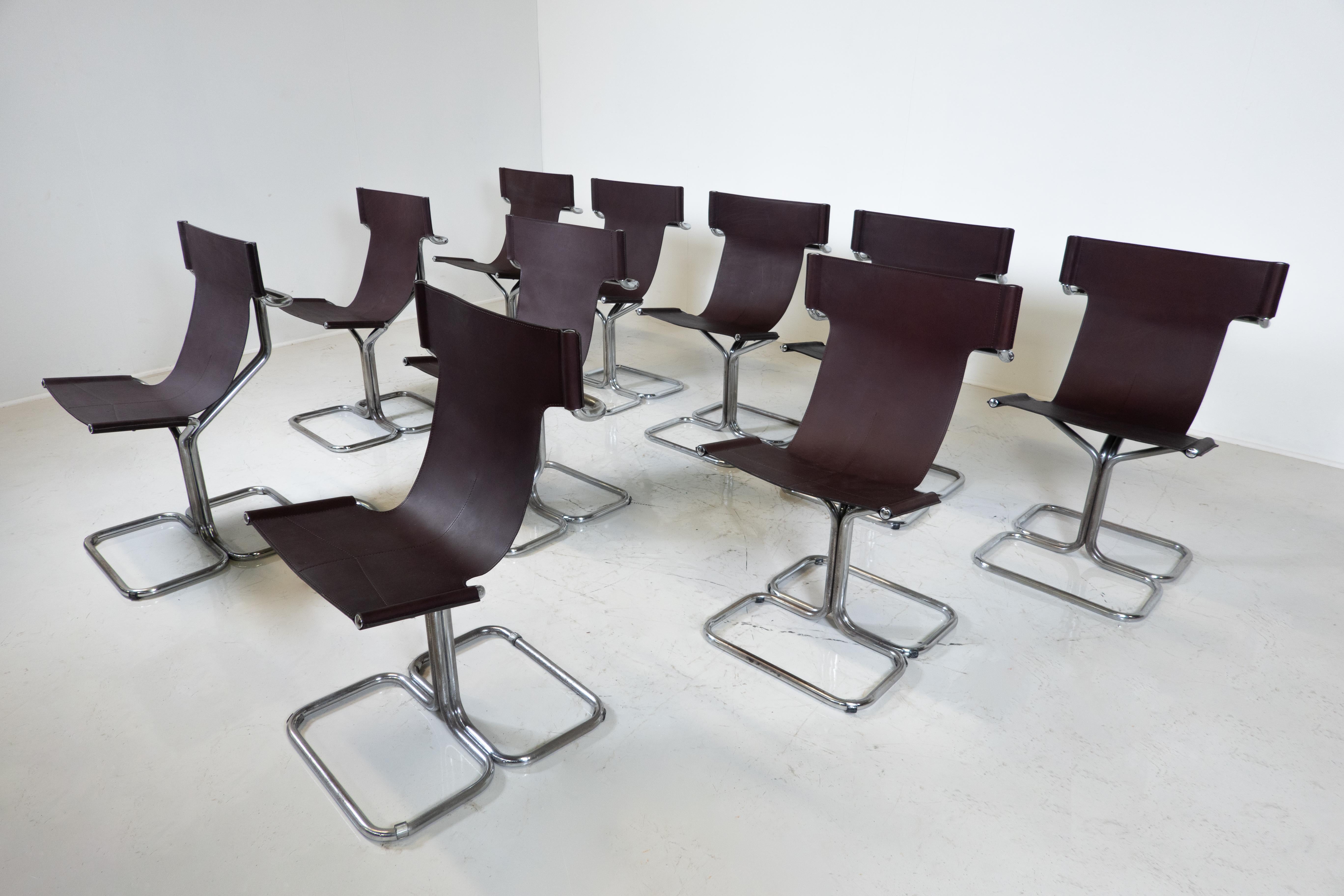 Mid-Century Modern Set of 10 'Topos' Chairs by Gruppo DAM for Busnelli, 1970s For Sale 8