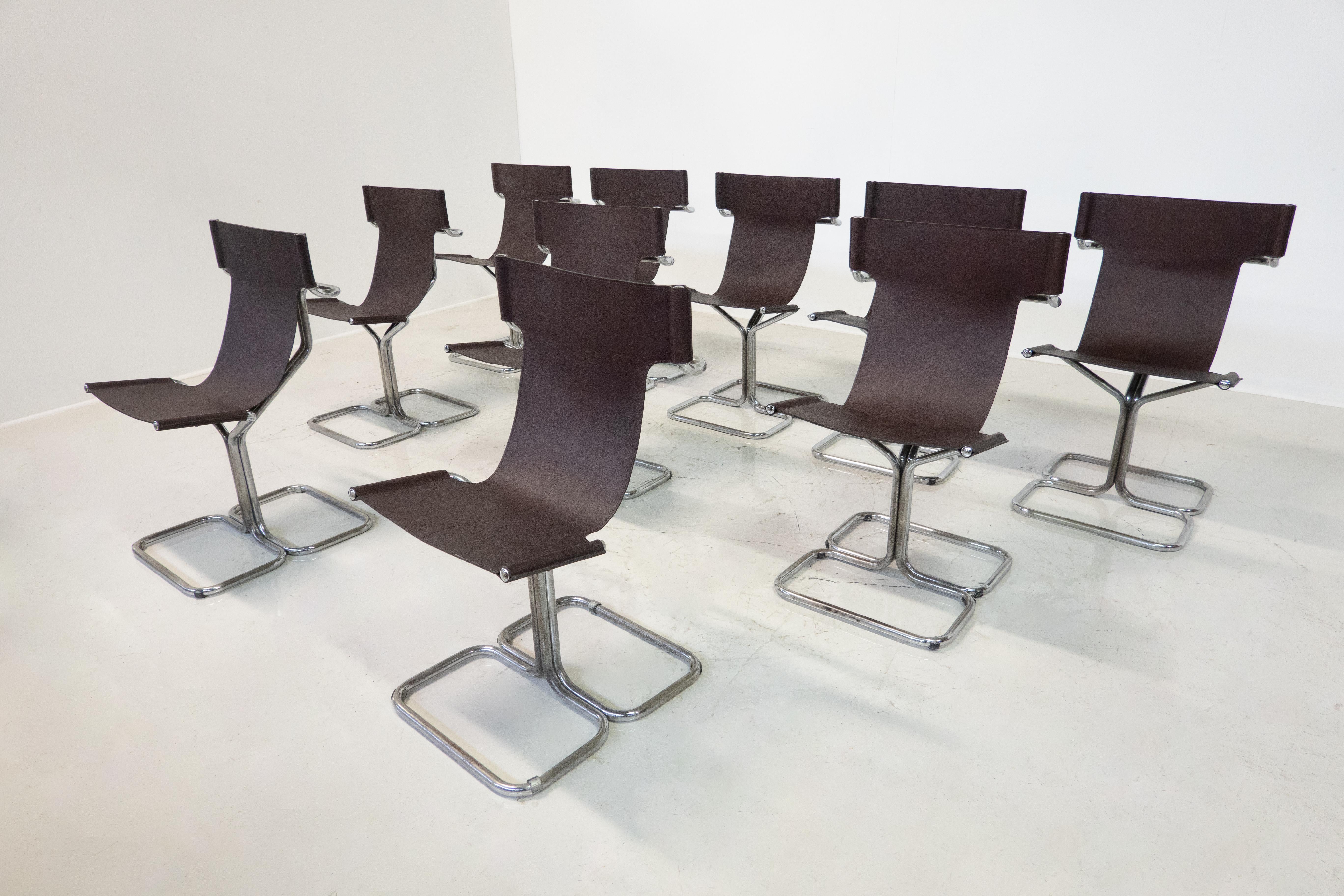 Mid-Century Modern Set of 10 'Topos' Chairs by Gruppo DAM for Busnelli, 1970s For Sale 3
