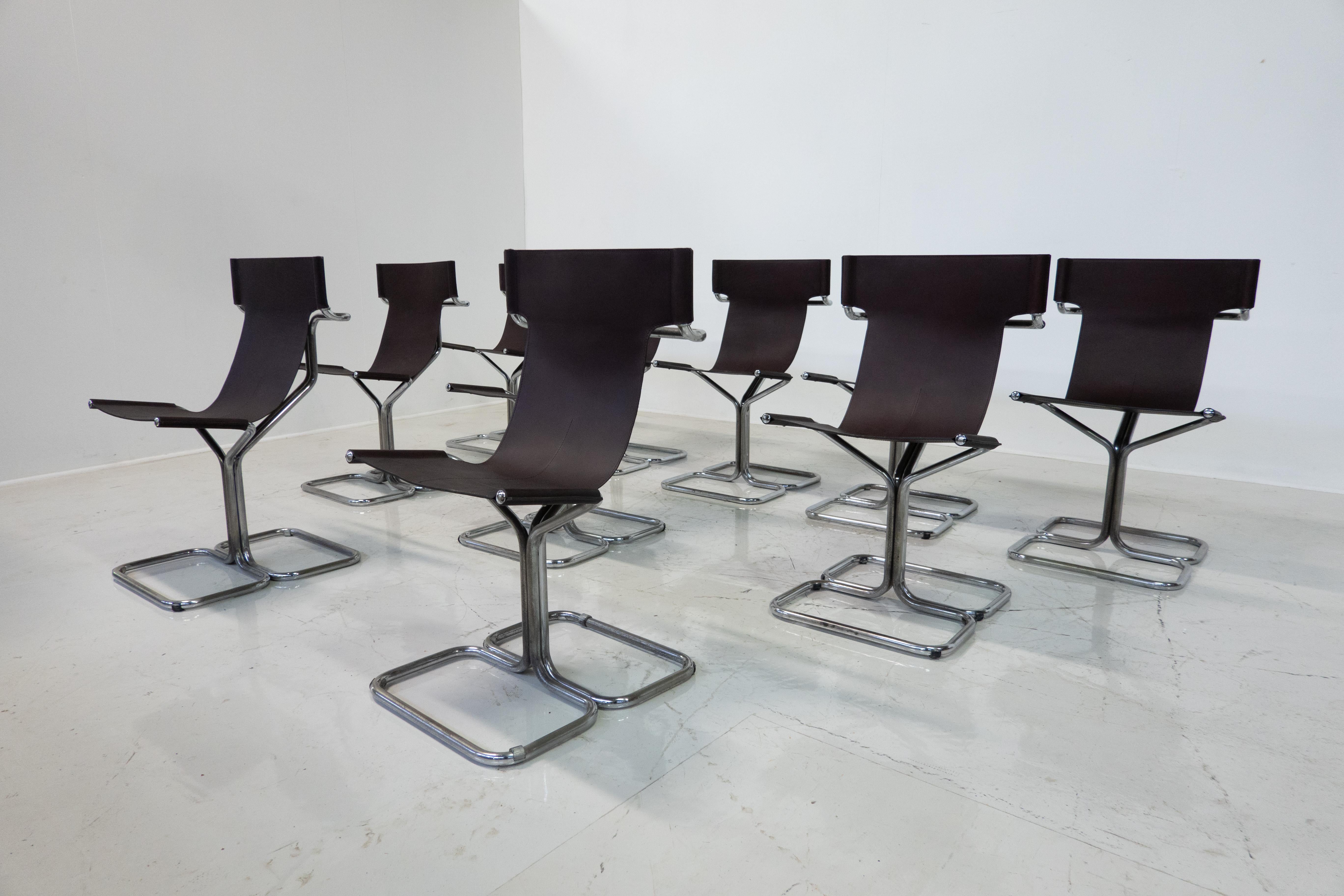 Mid-Century Modern Set of 10 'Topos' Chairs by Gruppo DAM for Busnelli, 1970s For Sale 4