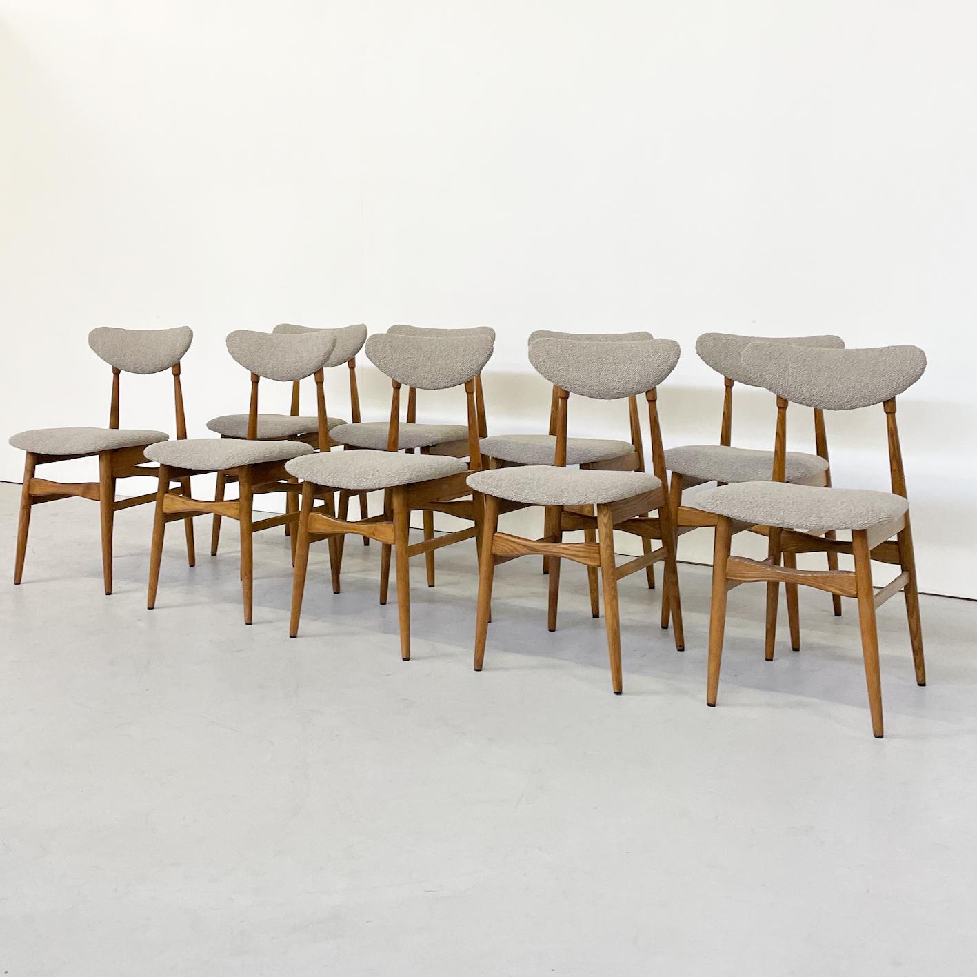 Mid-20th Century Mid-Century Modern Set of 12 Chairs, Italy, 1960s - New Upholstery For Sale