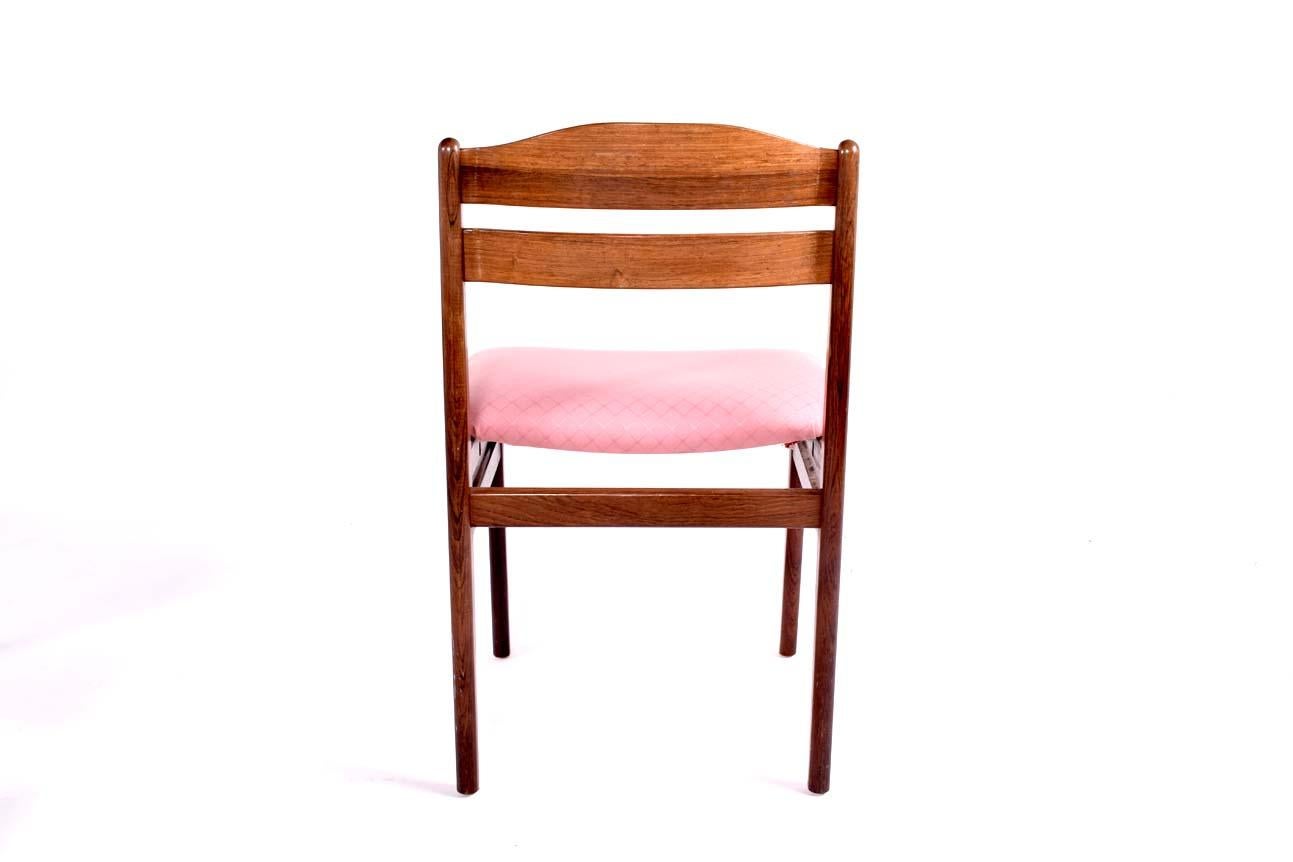 Tissu Ensemble de 12 chaises de salle à manger en bois de rose de style The Modern, années 1960 en vente