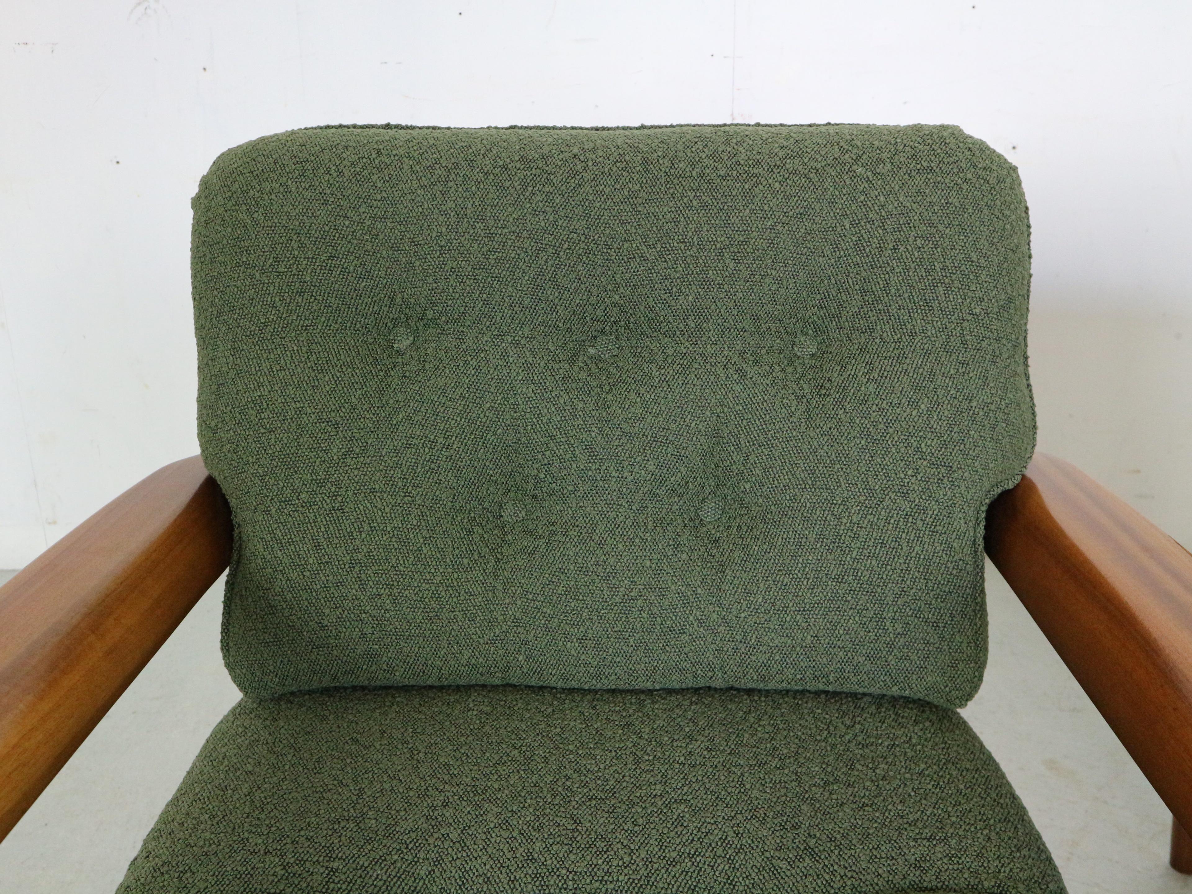 Mid-Century Modern Set of 2 Teak Lounge Chairs& New Upholstery, 1960's Denmark 4
