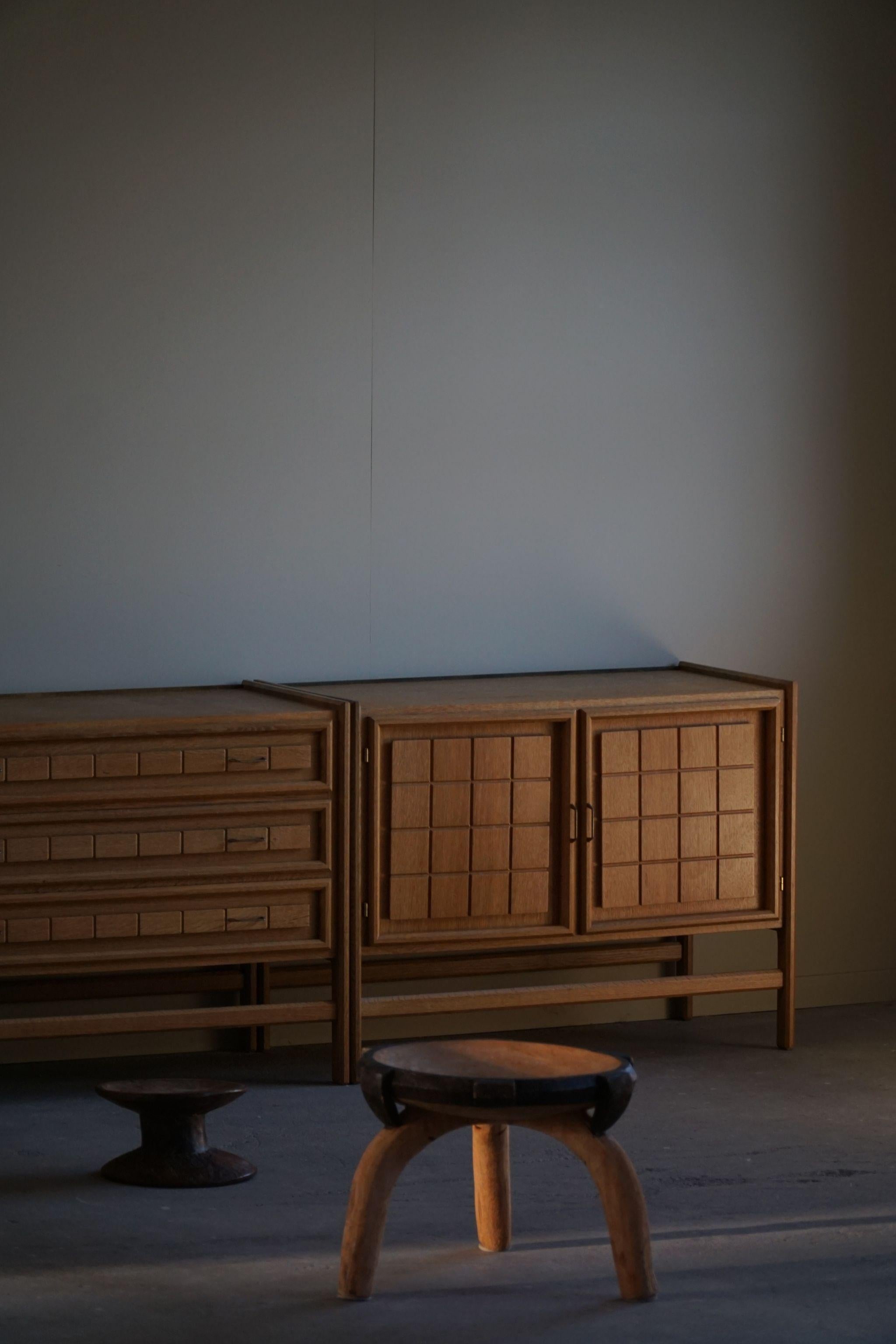 Mid-Century Modern, Set of 3 Cabinets in Oak, By a Danish Cabinetmaker in 1960s 2