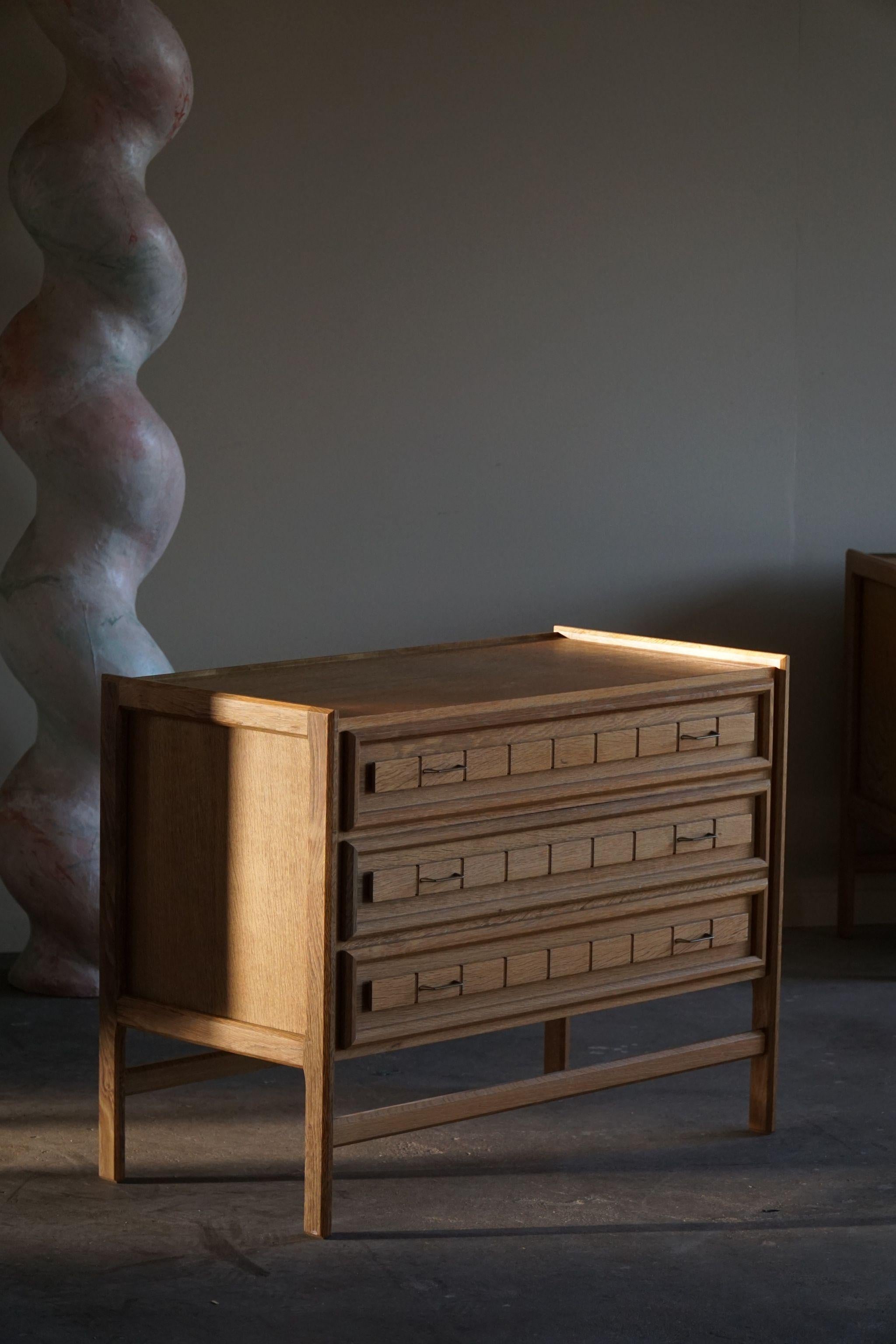 Mid-Century Modern, Set of 3 Cabinets in Oak, By a Danish Cabinetmaker in 1960s 3