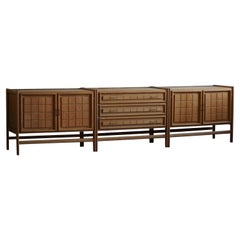 Mid-Century Modern, Set of 3 Cabinets in Oak, By a Danish Cabinetmaker in 1960s