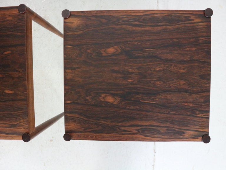 Mid-Century Modern Set of 3 Rosewood Nesting Tables, 1960s, Denmark For Sale 10