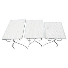 Mid Century Modern Set of 3 Stacking Nesting Tables by Salterini C1965