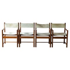 Ensemble de 4 fauteuils Arcana en bois de rose de style moderne du milieu du siècle par Michel Arnoult