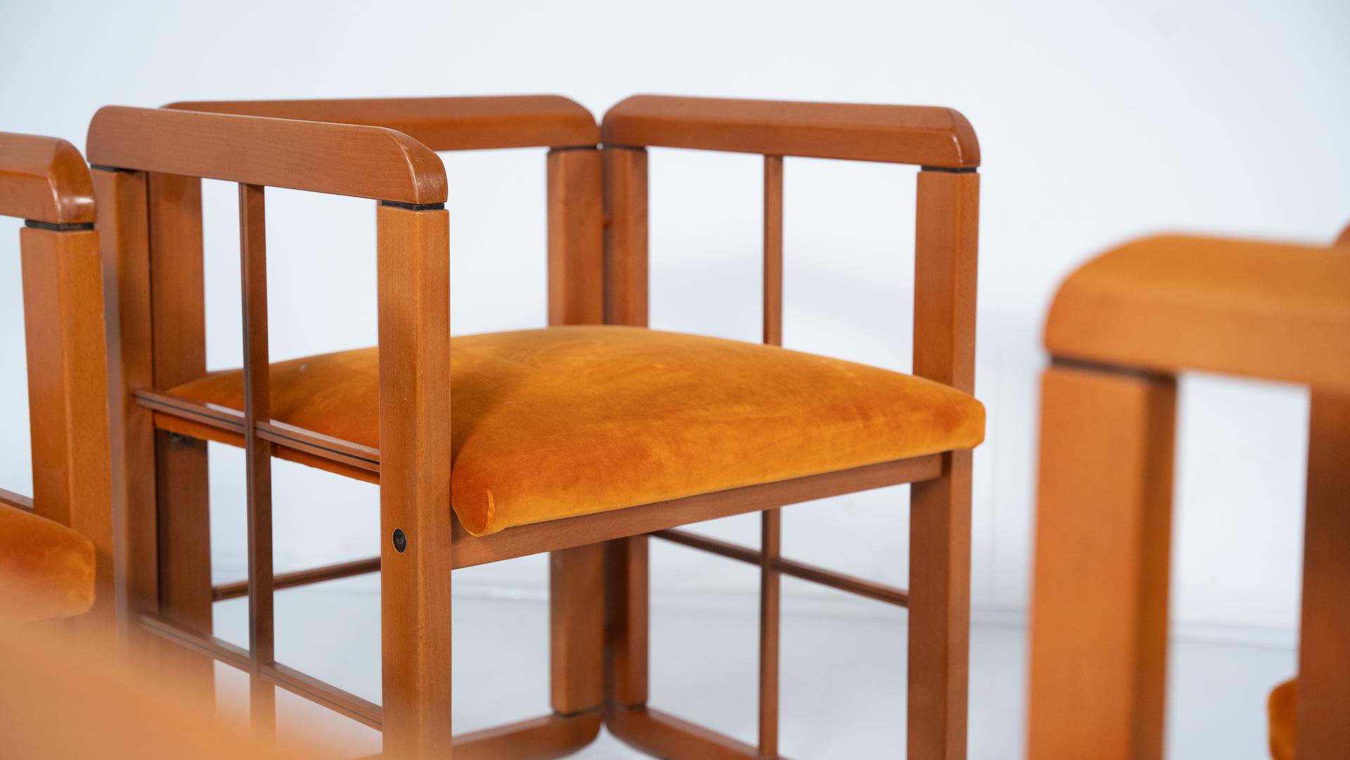 Ensemble de 4 fauteuils modernes du milieu du siècle dernier par Franco Poldarreti Caccia alla Volpe en vente 7