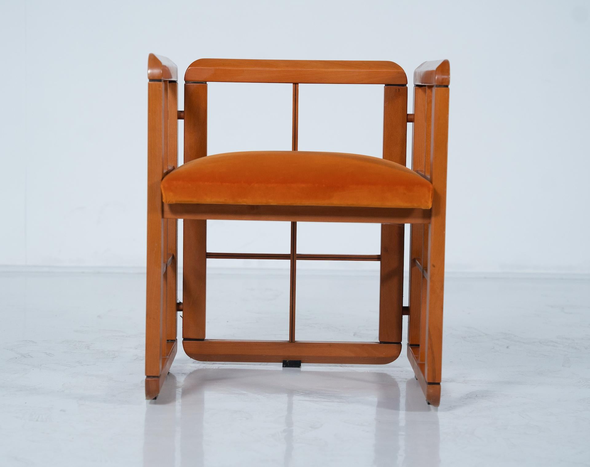 Mid-Century Modern Ensemble de 4 fauteuils modernes du milieu du siècle dernier par Franco Poldarreti Caccia alla Volpe en vente