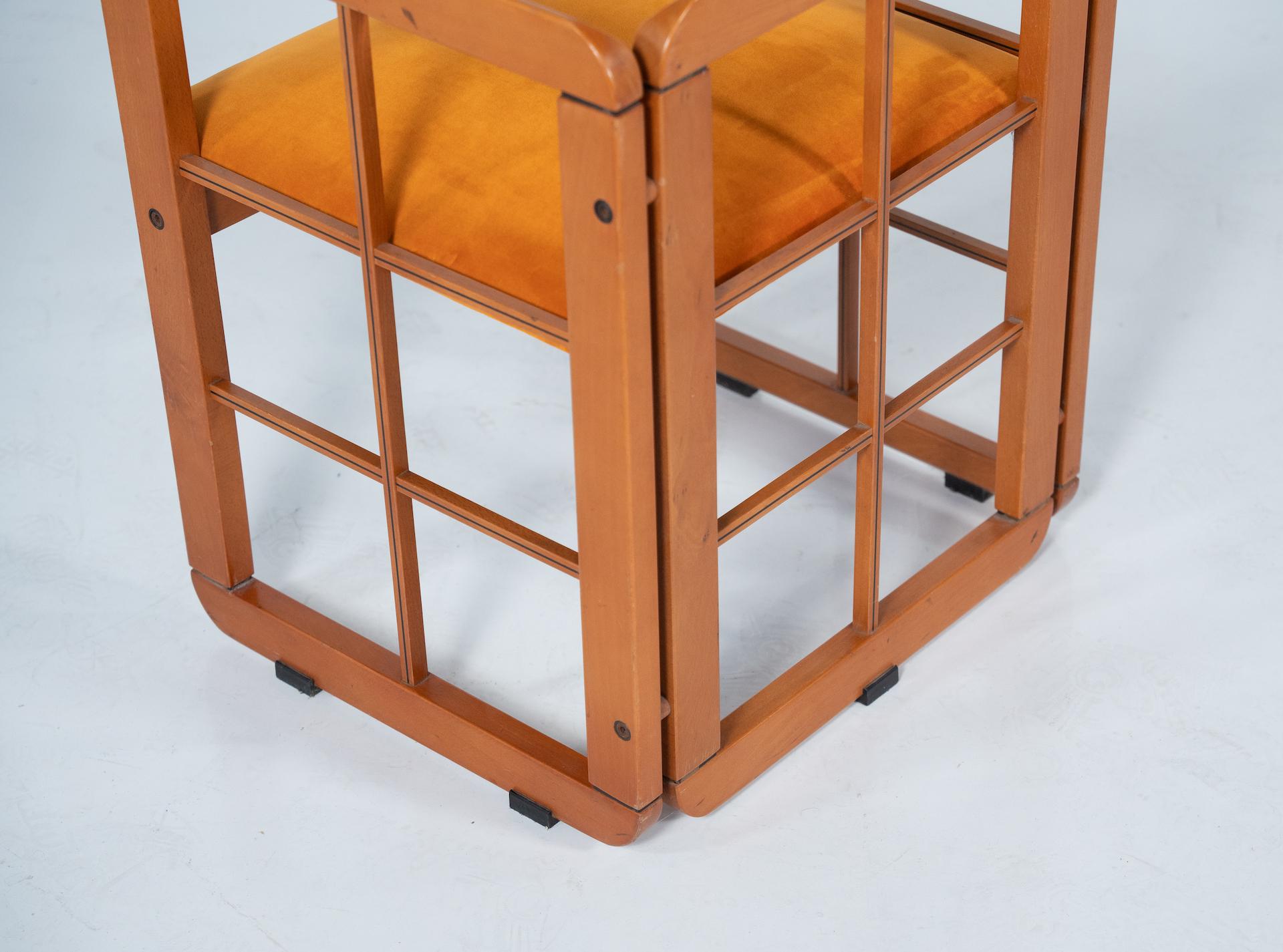 Ensemble de 4 fauteuils modernes du milieu du siècle dernier par Franco Poldarreti Caccia alla Volpe en vente 2