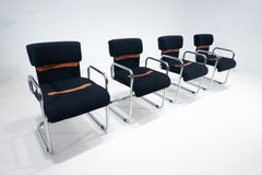 Set di 4 poltrone moderne di metà secolo di Guido Faleschini, Italia, anni '70