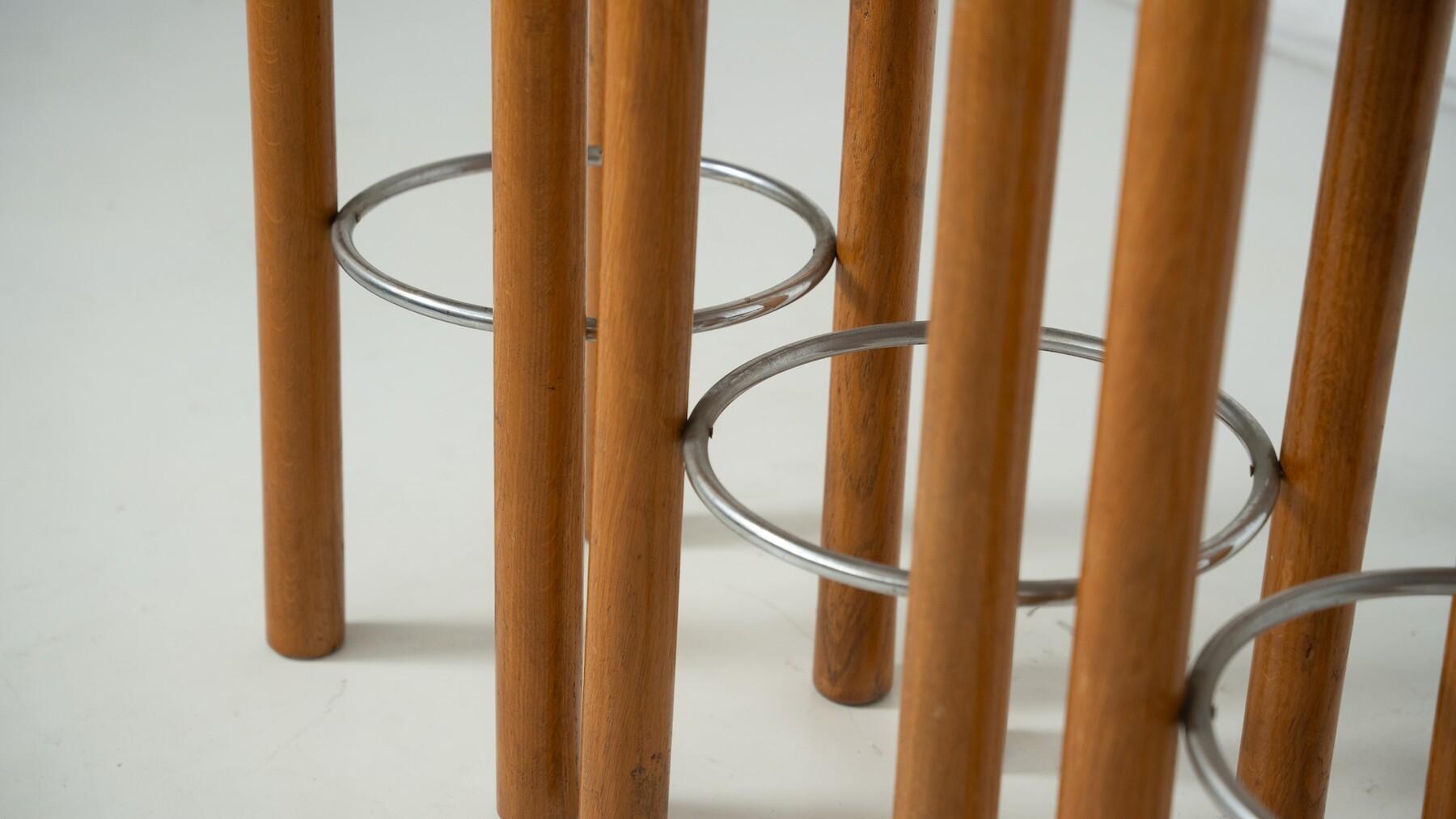 Mid-Century Modern Set of 4 barstools For Sale 11