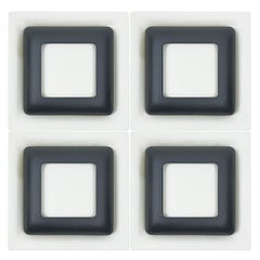Mid-Century Modern Set of 4 Black and White Steel Sconces by Doria Leuchten