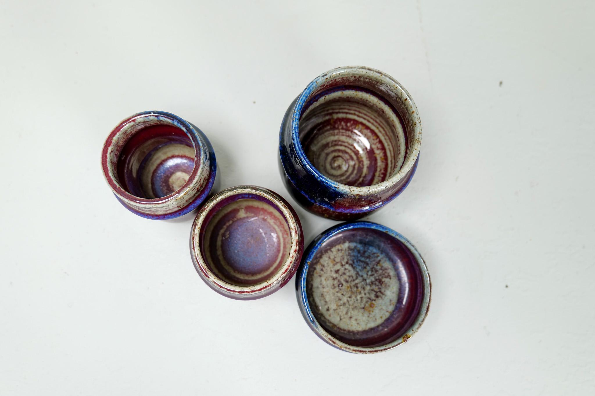 Mid-Century Modern Set of 4 Ceramic Pieces Rörstrand Sylvia Leuchovius, 1960s For Sale 1