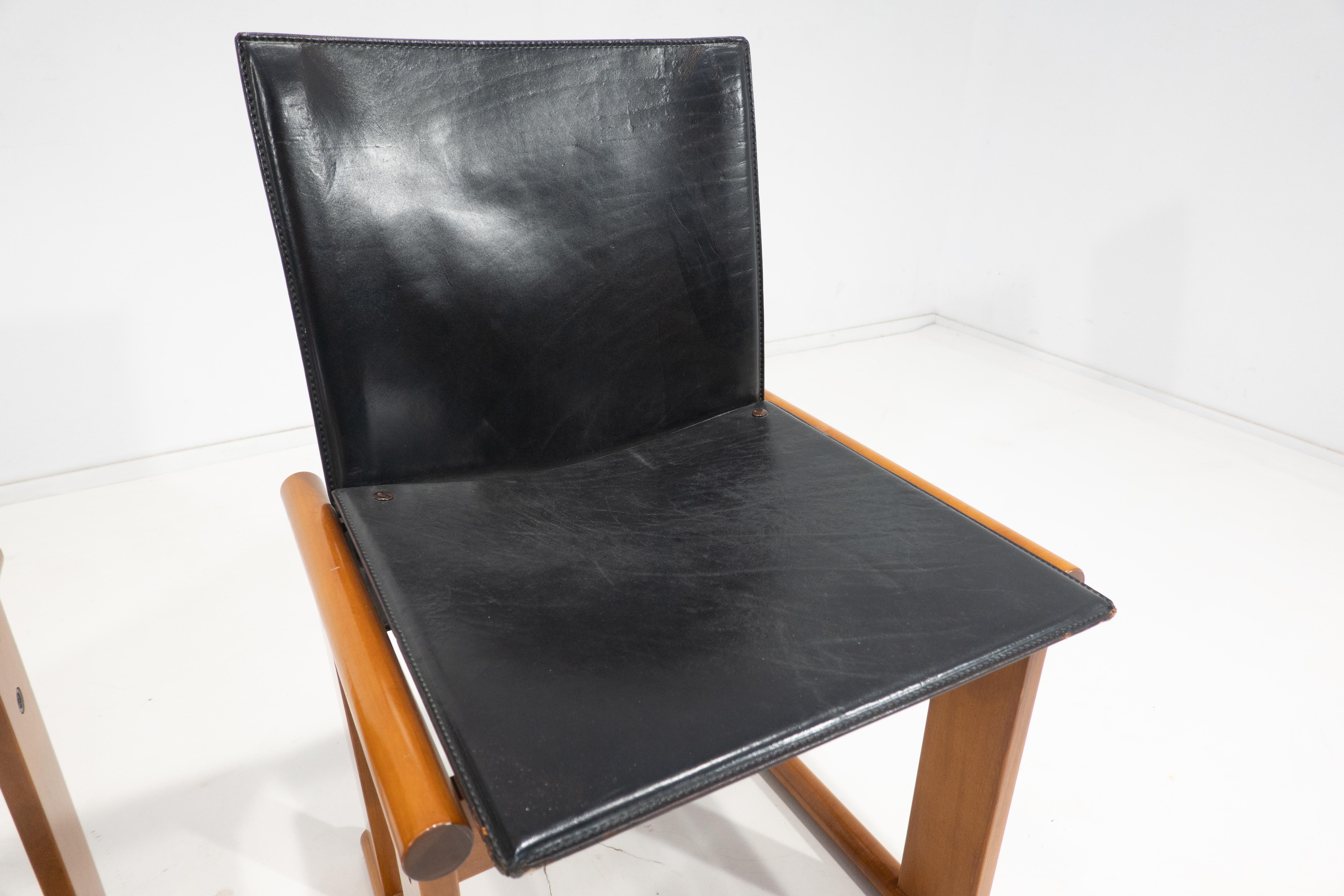 Ensemble de 4 chaises modernes du milieu du siècle dernier par Afra et Tobia Scarpa, Italie, années 1960 en vente 3