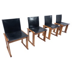 Retro Mid-Century Modern Set of 4 Chairs by Afra and Tobia Scarpa, Italy, 1960s