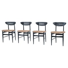 Ensemble de 4 chaises The Modernity de Hans Wegner, bois noir et corde, Danemark