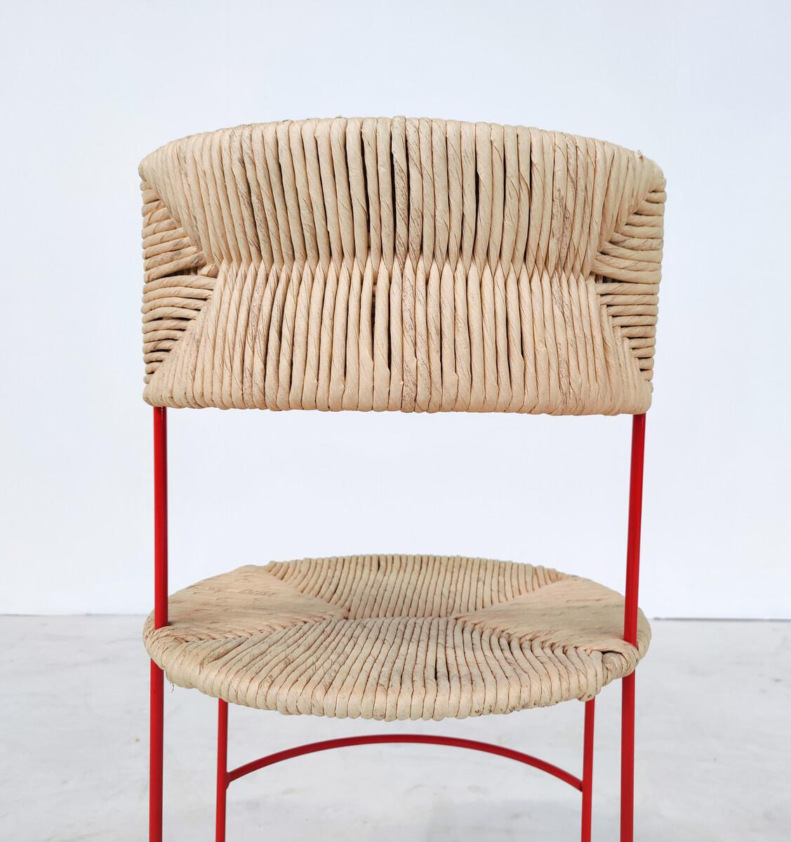 Mid-Century Modern set of 4 chairs by Laura de Lorenzo & Stefano Stefani, Italy,1980s.