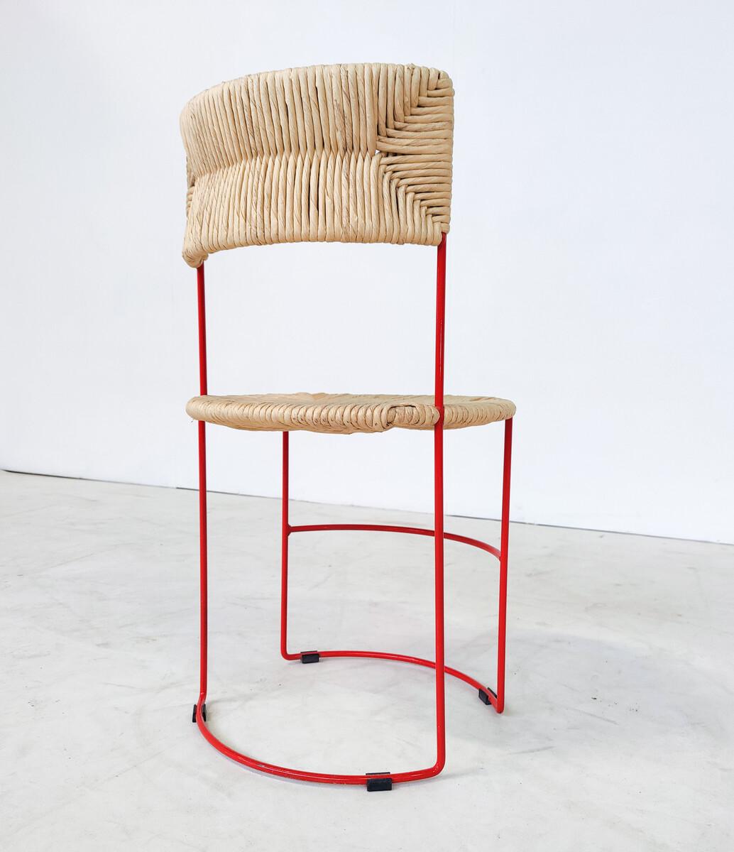 italien Ensemble de 4 chaises modernes du milieu du siècle dernier de Laura de Lorenzo & Stefano Stefani en vente
